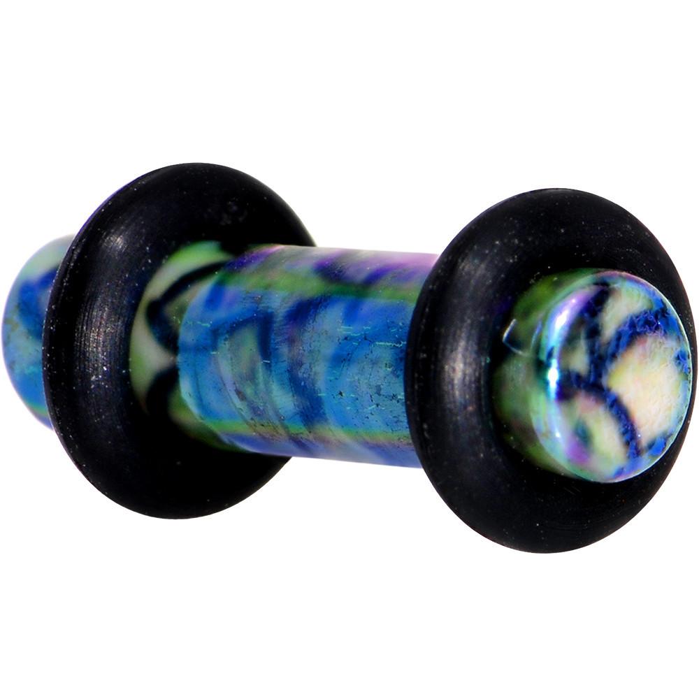 Green Blue Acrylic Mermaid Scale Straight Plug Set 14G to 8G