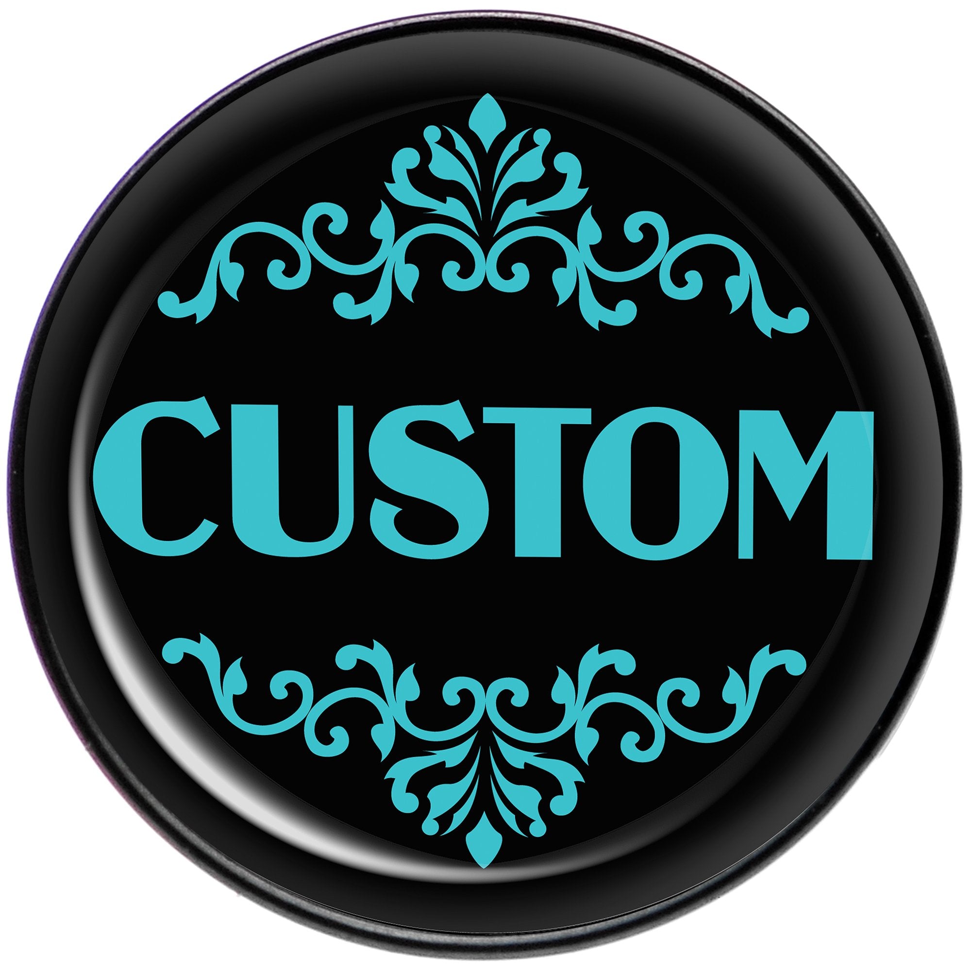 Custom Teal Personalized Name Black Barbell Tongue Ring