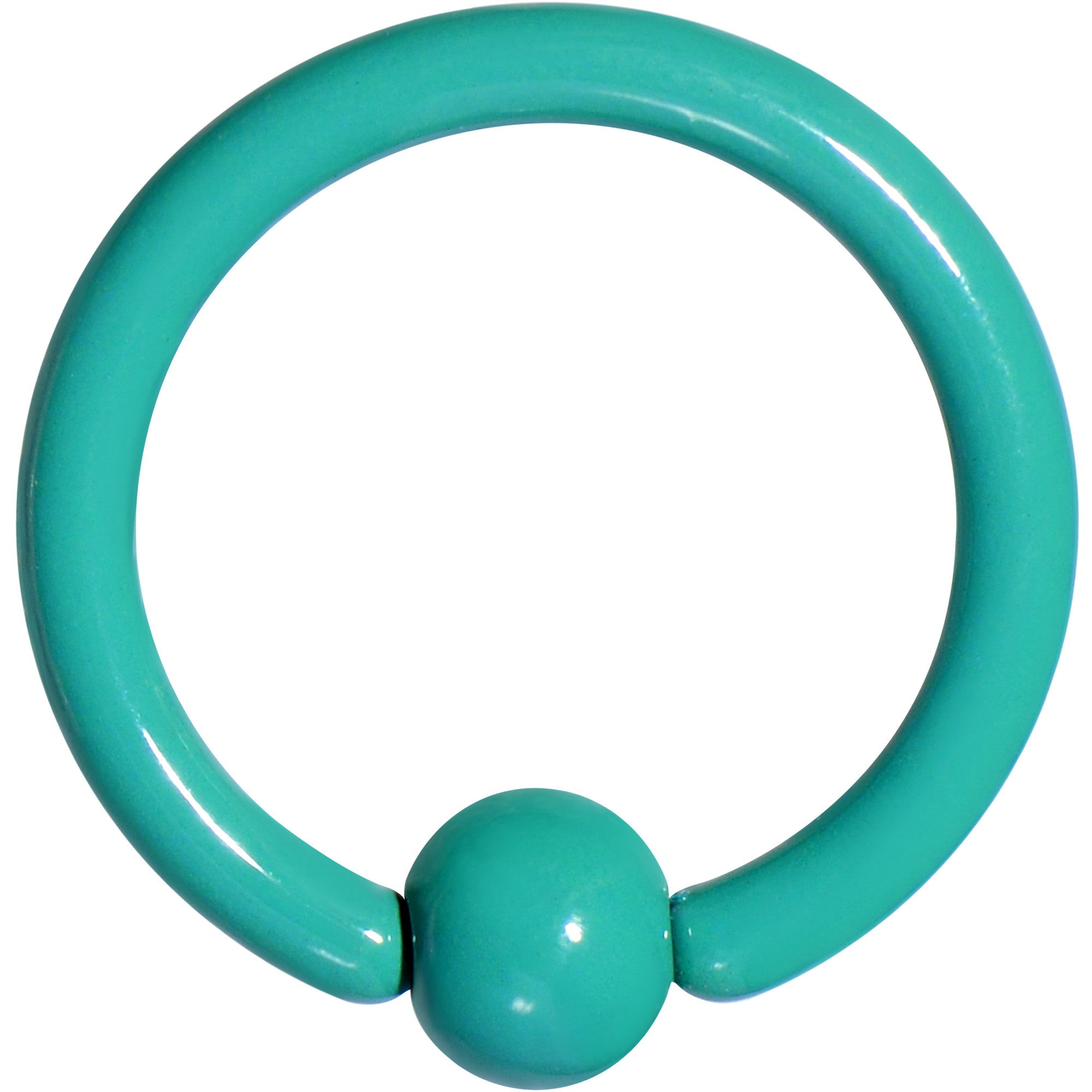 16G 5/16 Green Acrylic Over Steel Captive Ring