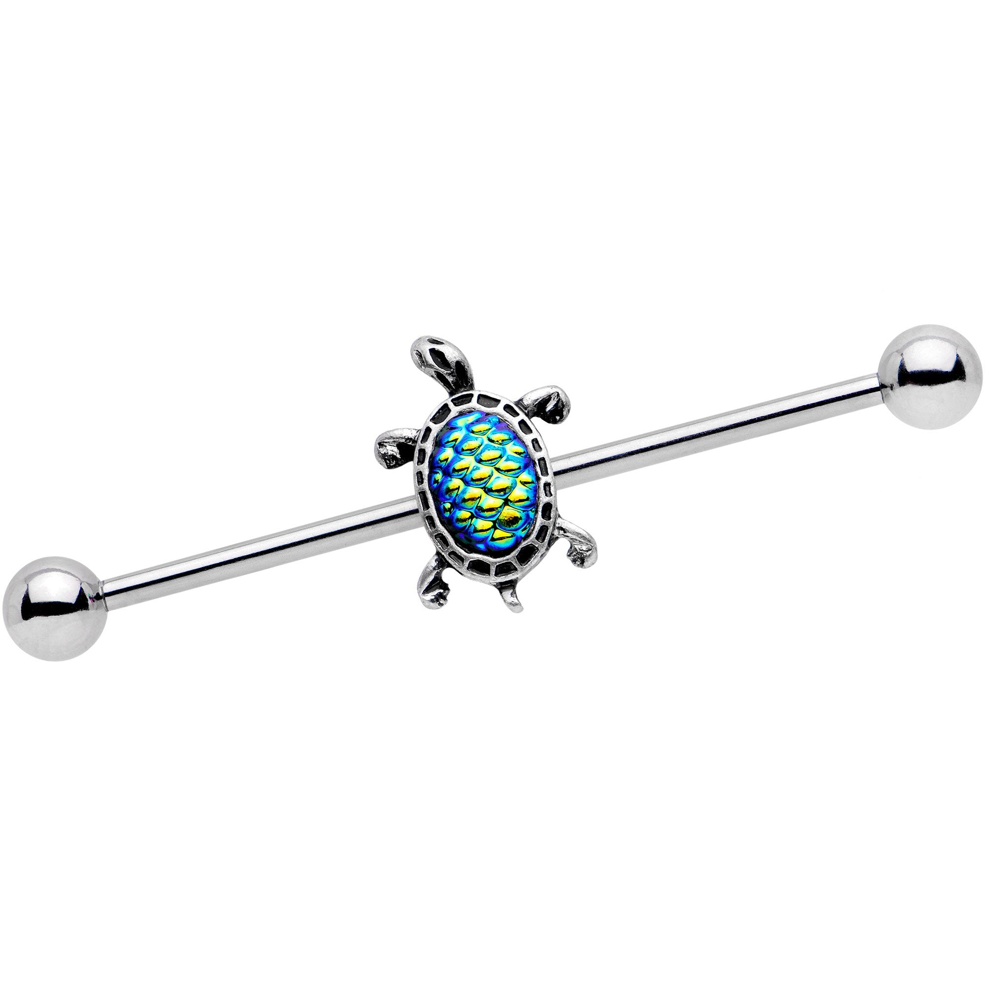 Green Mermaid Scale Swimming Turtle Industrial Barbell 38mm