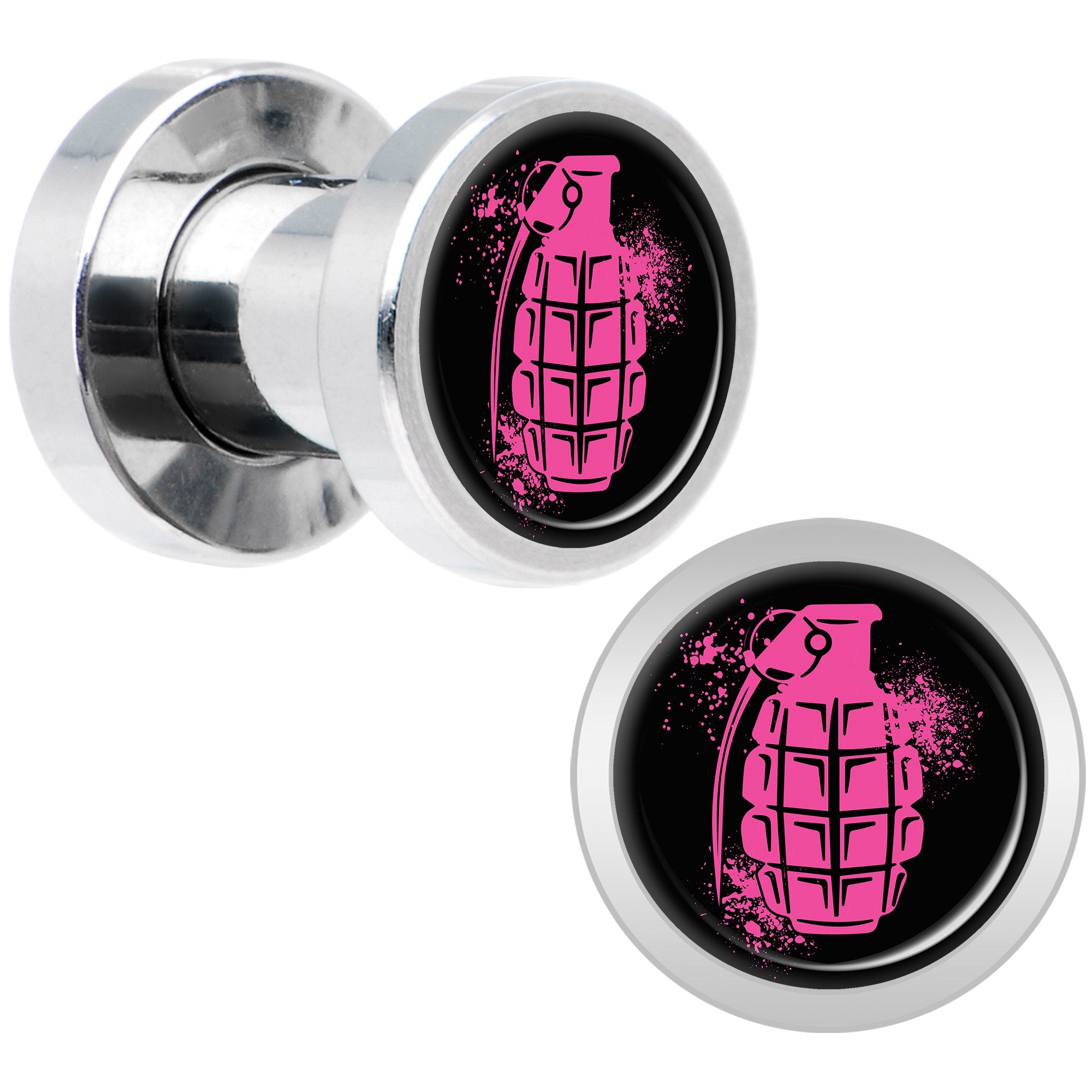 Pink Grenade Steel Screw Fit Plug Set 4G