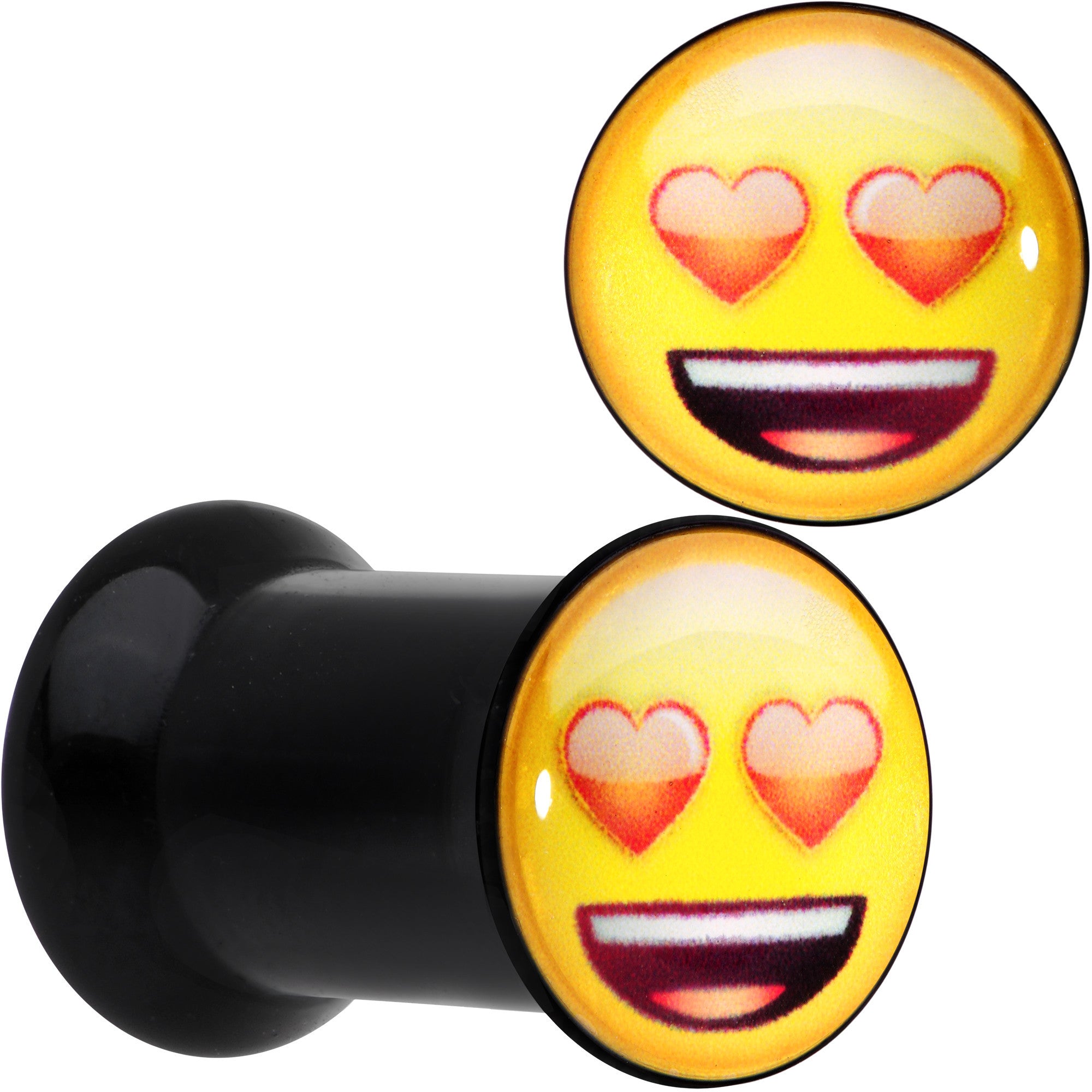 2G Licensed Heart Eyes emoji Acrylic Double Flare Plug Set