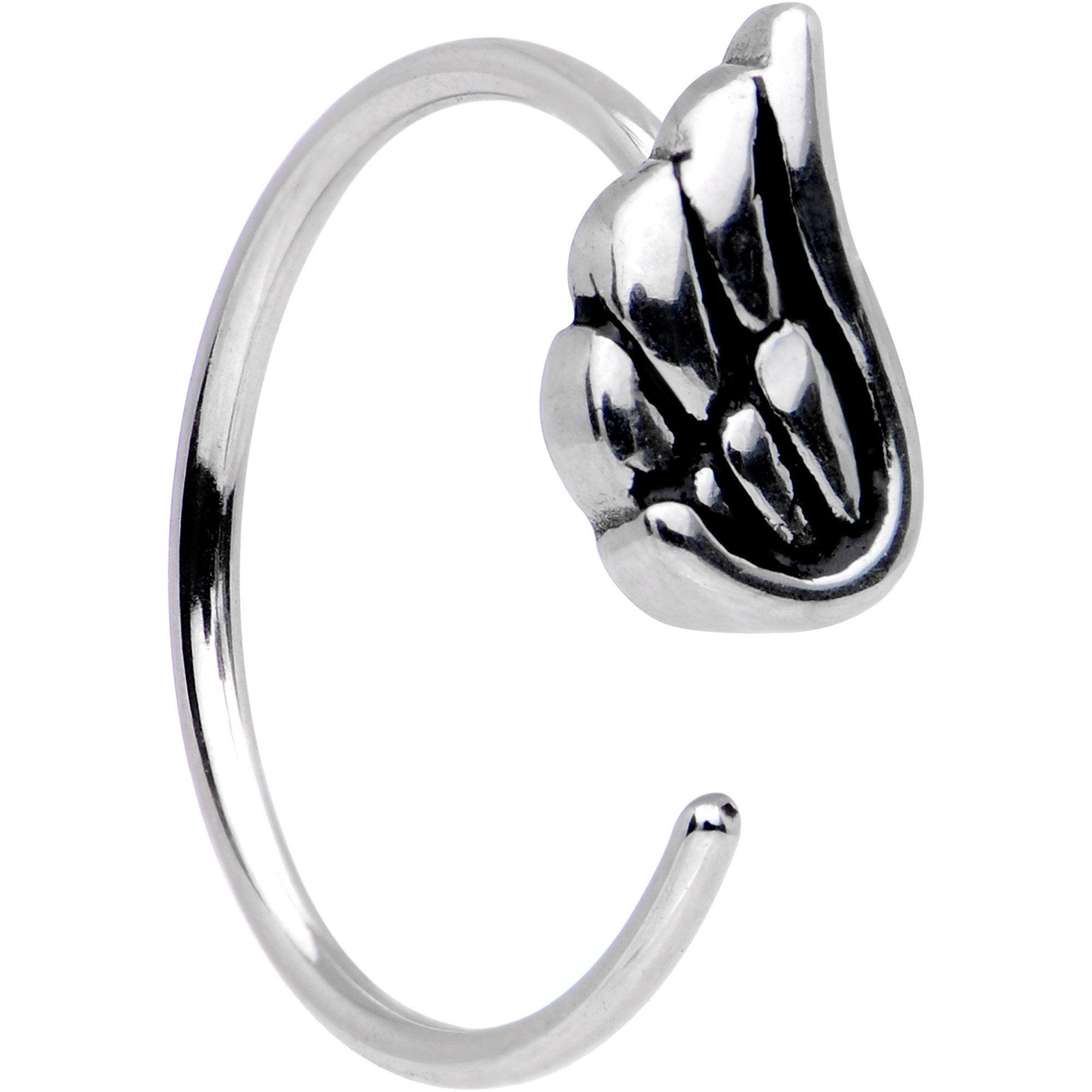 20G Wings Heart Nose Bone Heart Closure Ring Pack Set of 4