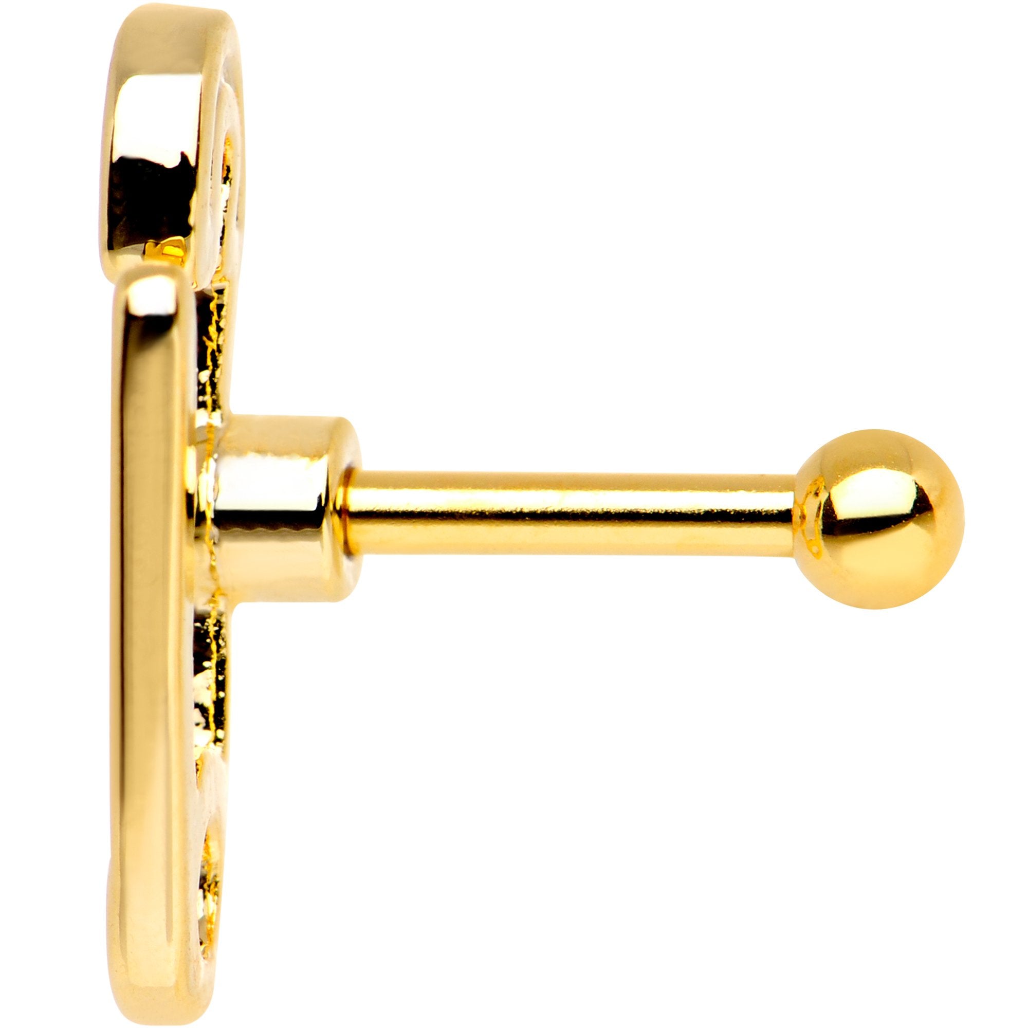 16G 1/4 Gold PVD Open Safety Pin Tragus Cartilage Earring