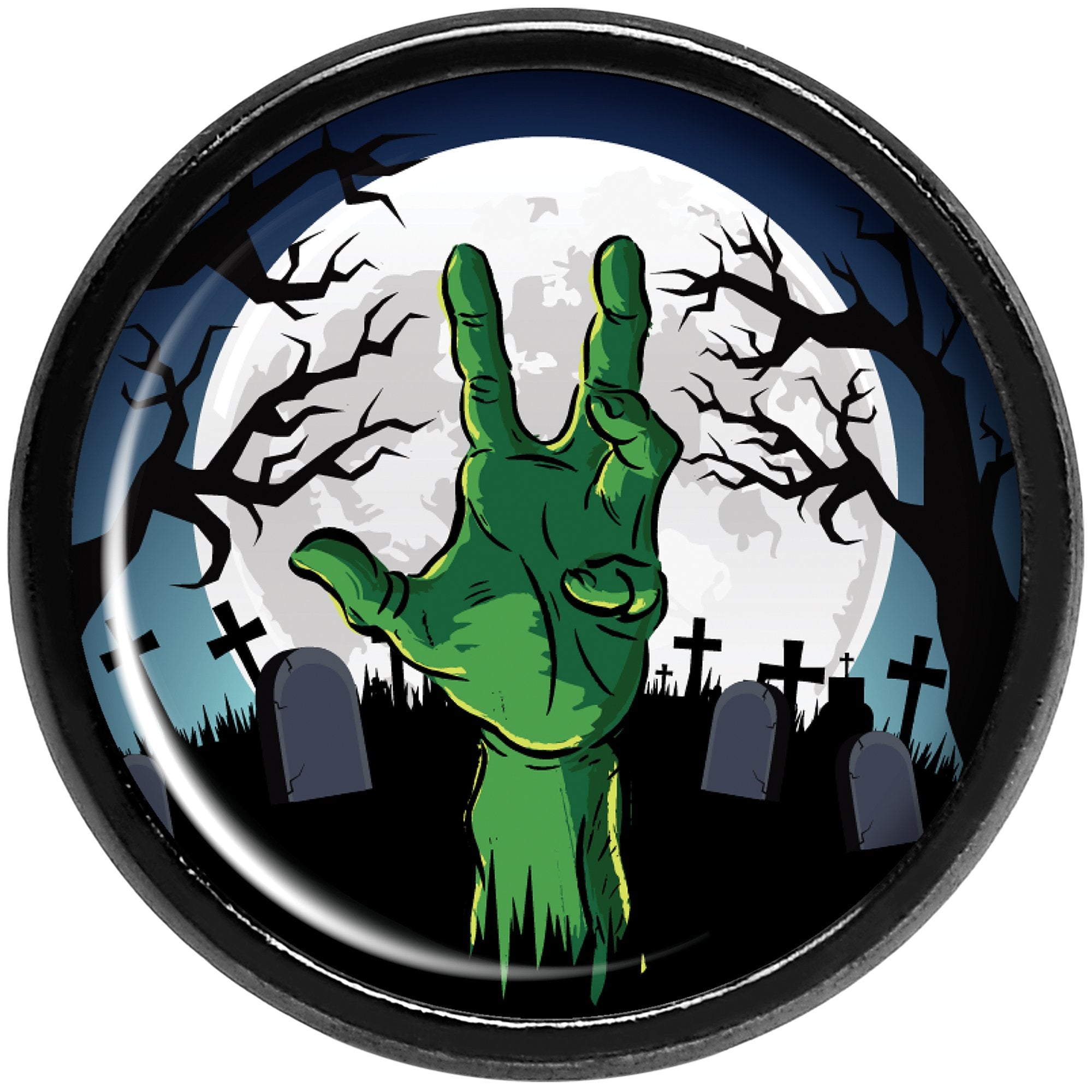 Cemetery Zombie Hand Halloween Black Anodized Plug Set 00G