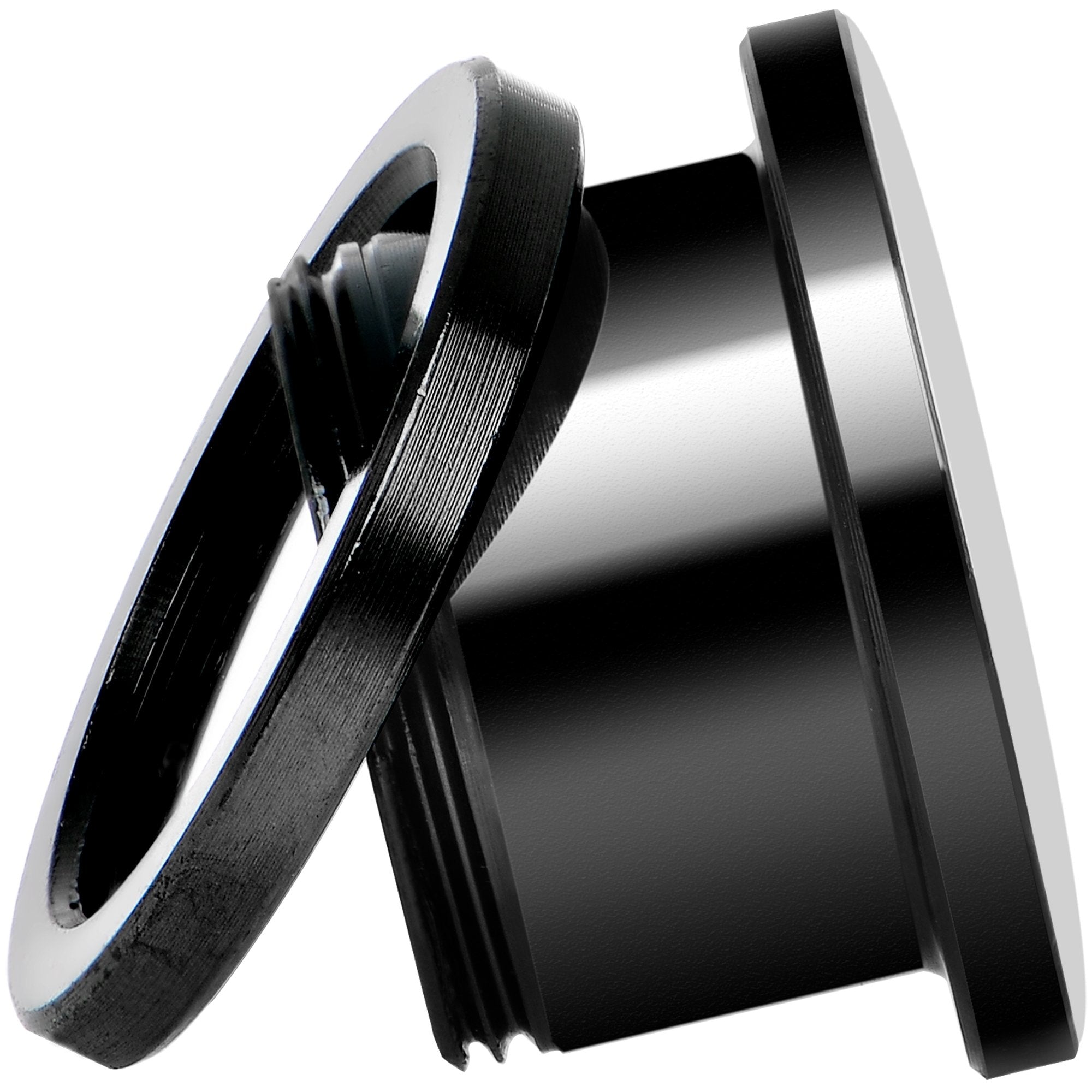 Man Woman Floral Silhouette Black Anodized Screw Fit Plug Set 9/16