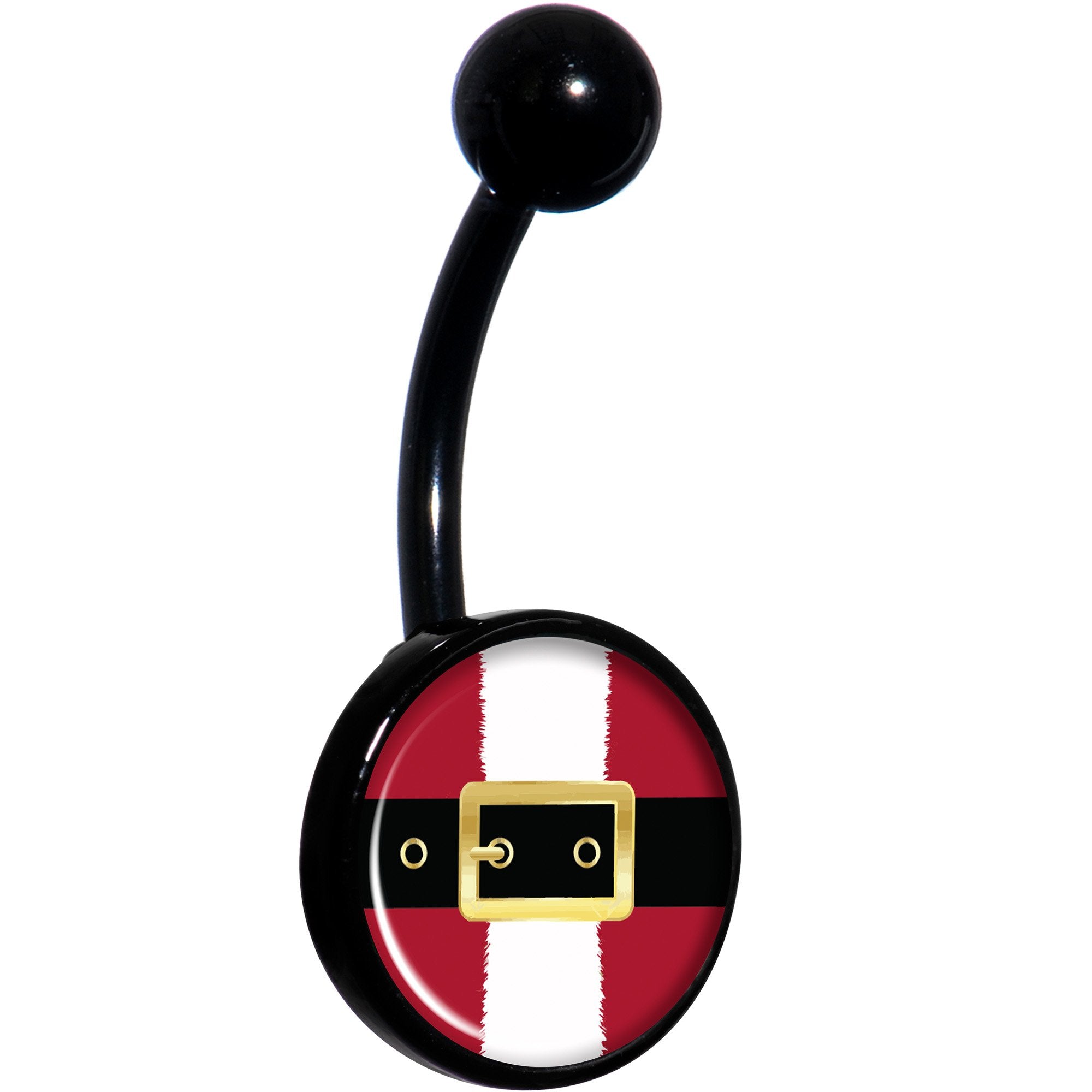 Christmas Santa Suit Black Hypoallergenic Stainless Steel Belly Ring
