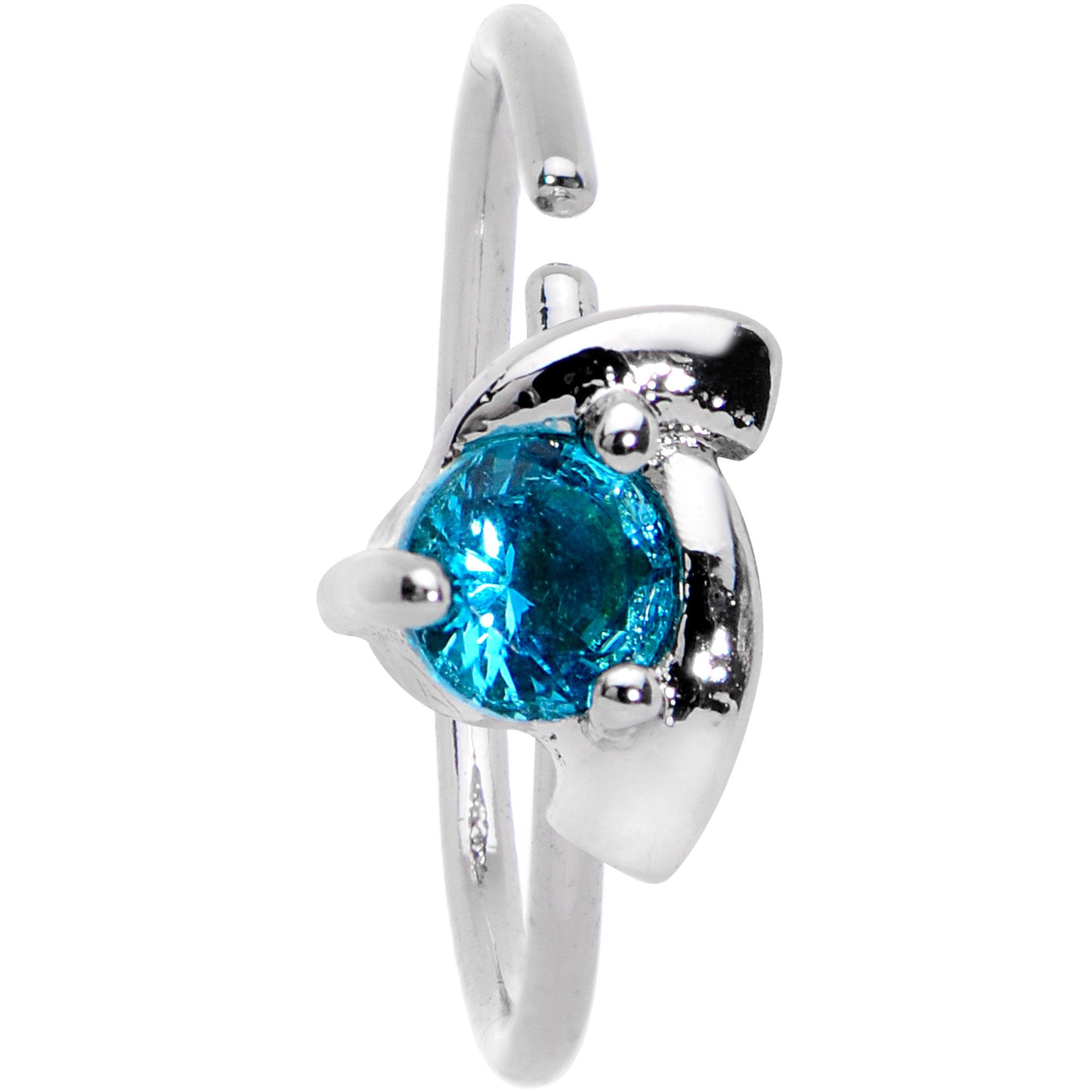 20G 3/8 Aqua Gem Sassy Seamless Circular Ring