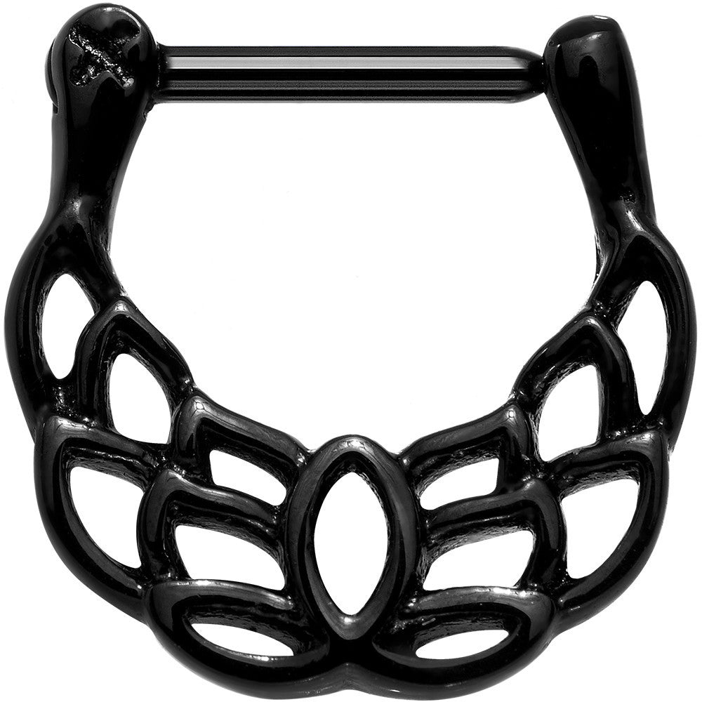 16G 5/16 Black Lingering Lotus Flower Septum Clicker