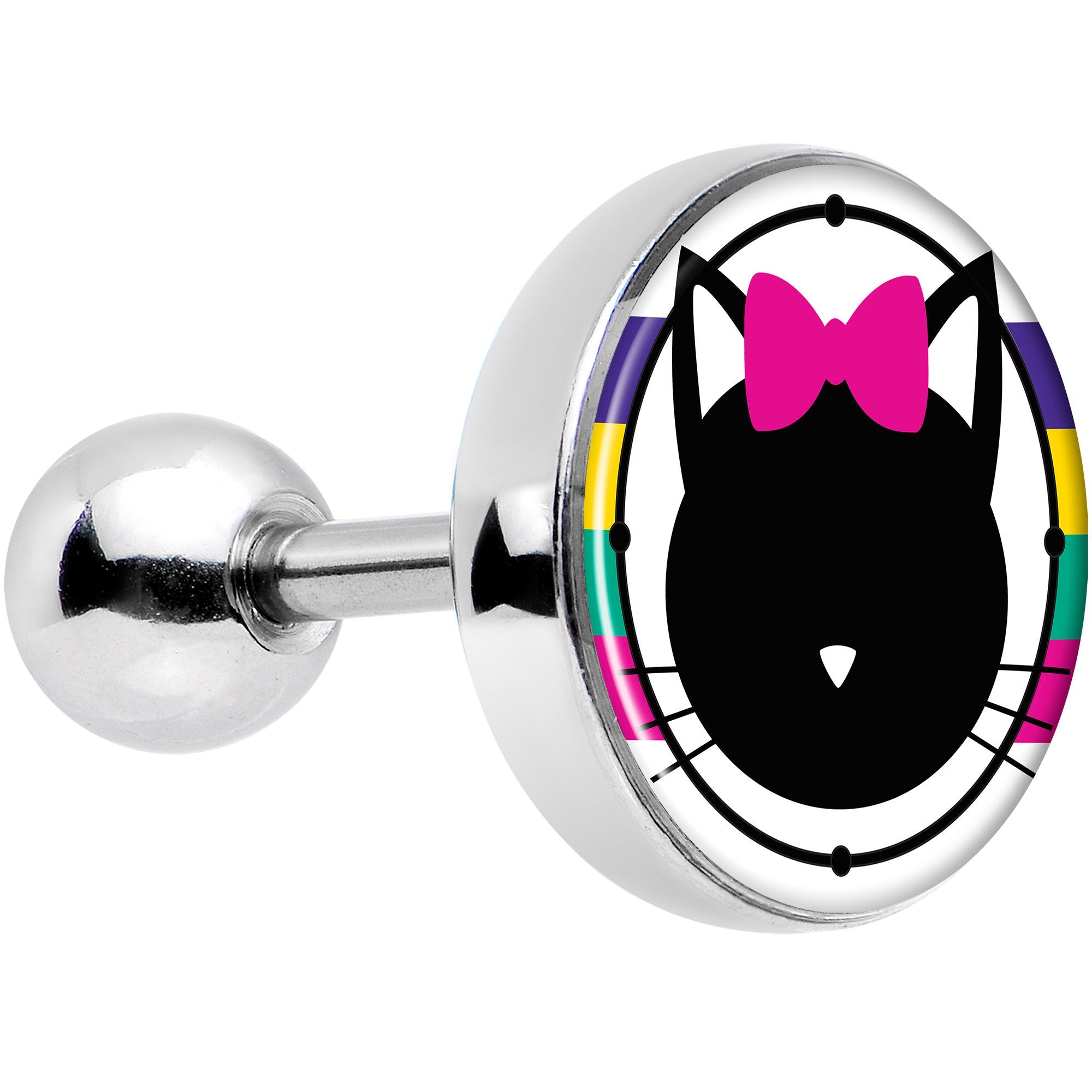 Pink Bow Kitty Cat Craze Tragus Cartilage Earring