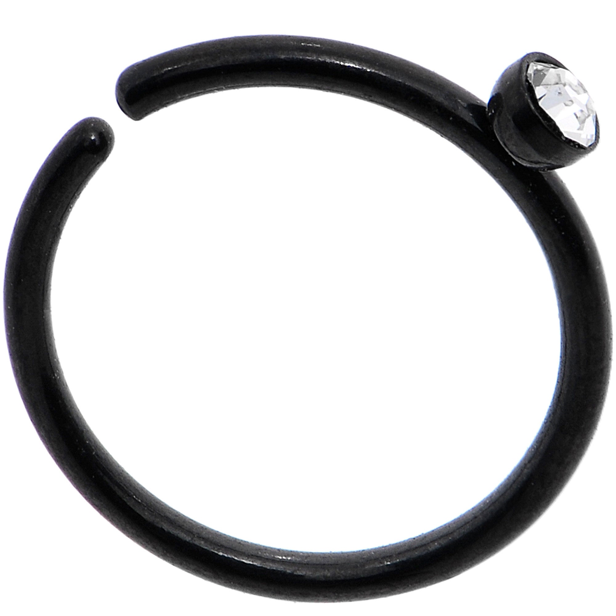 20G 5/16 Clear Gem Black IP Seamless Circular Ring