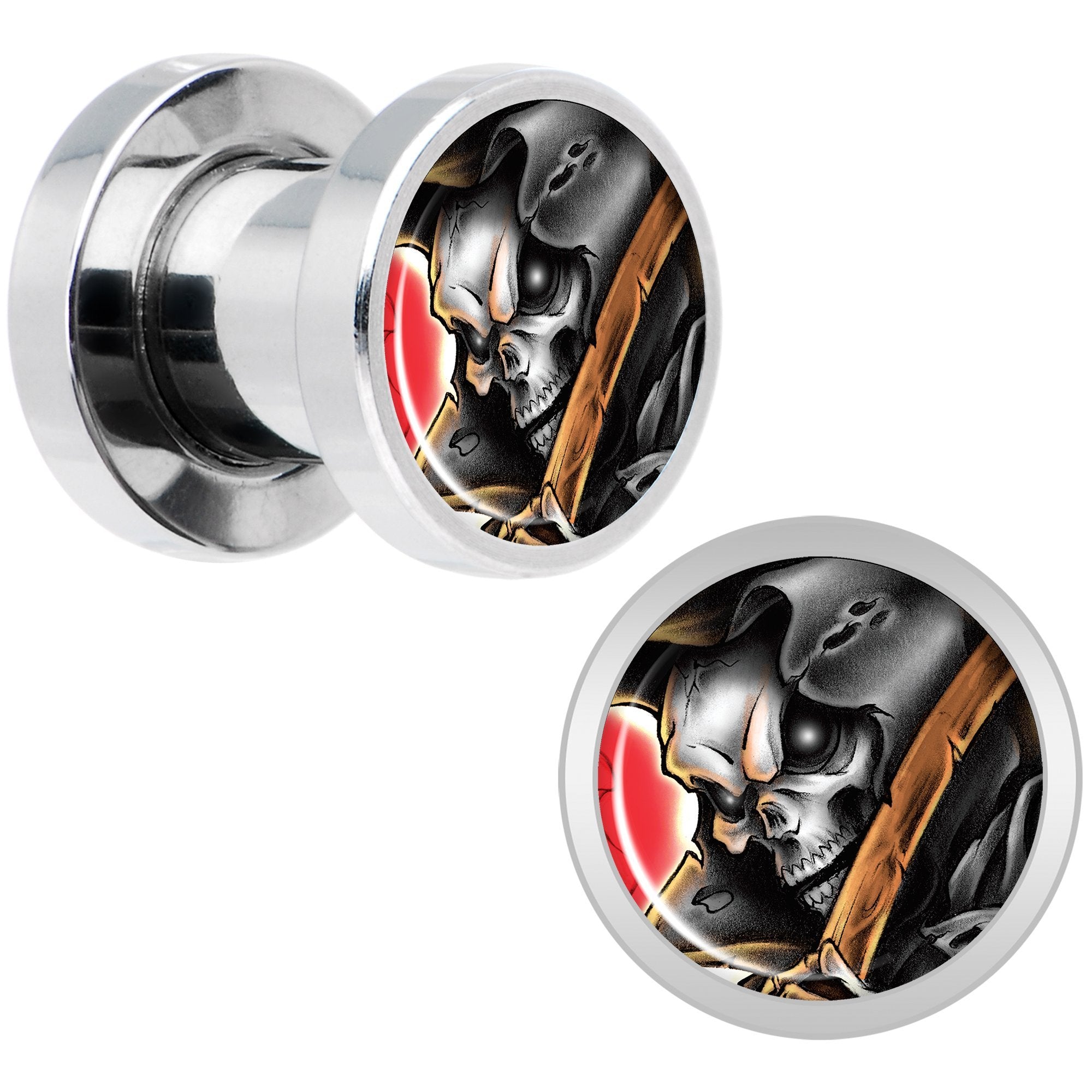 Wake the Dead Grim Reaper Halloween Plug Set 5mm to 16mm
