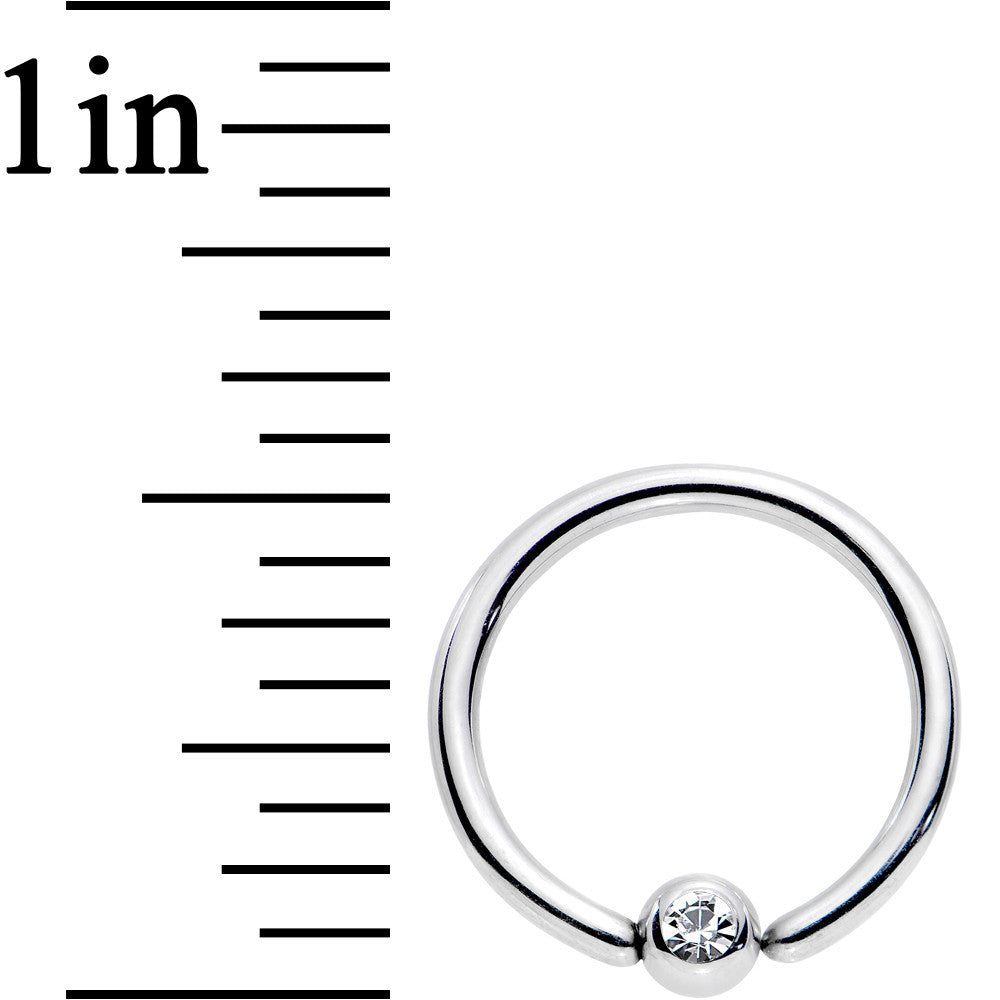 18G 3/8 Clear CZ Gem Steel 3mm Ball BCR Captive Ring