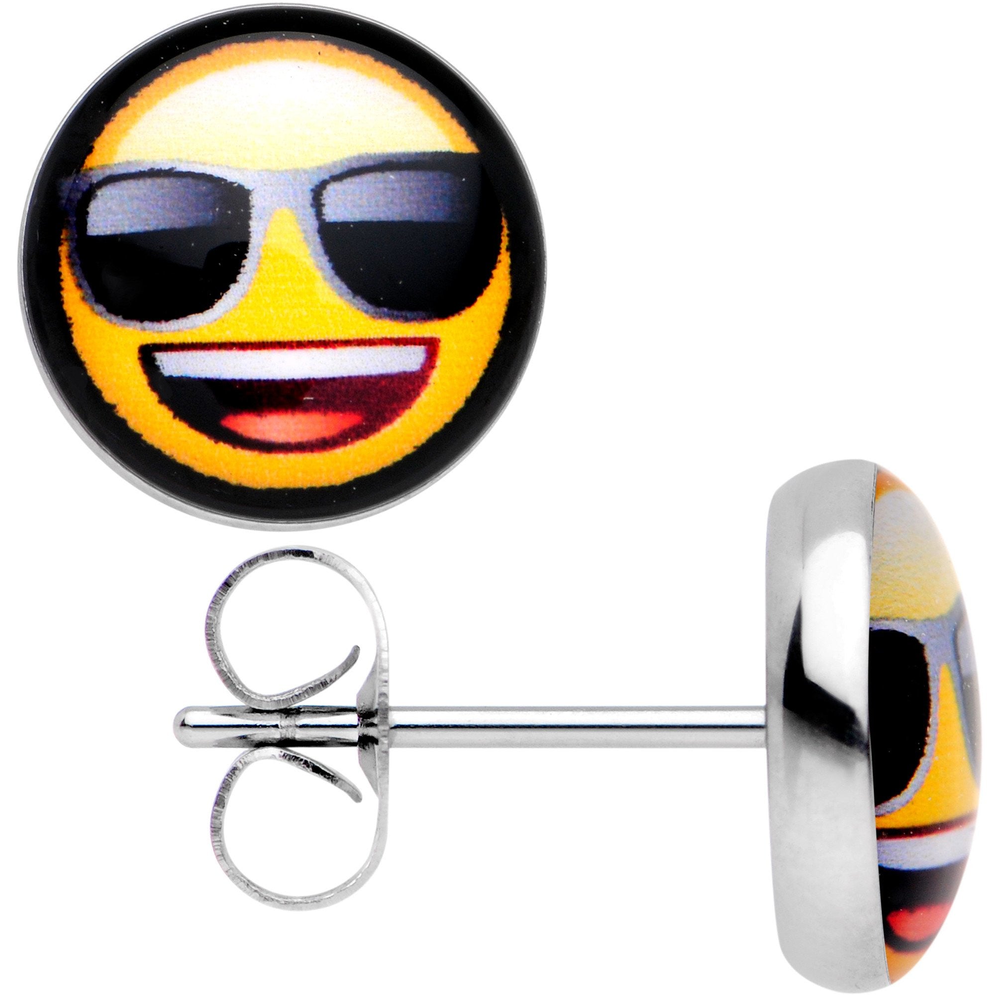 Officially Licensed Smiley Sunglasses emoji Stud Earrings