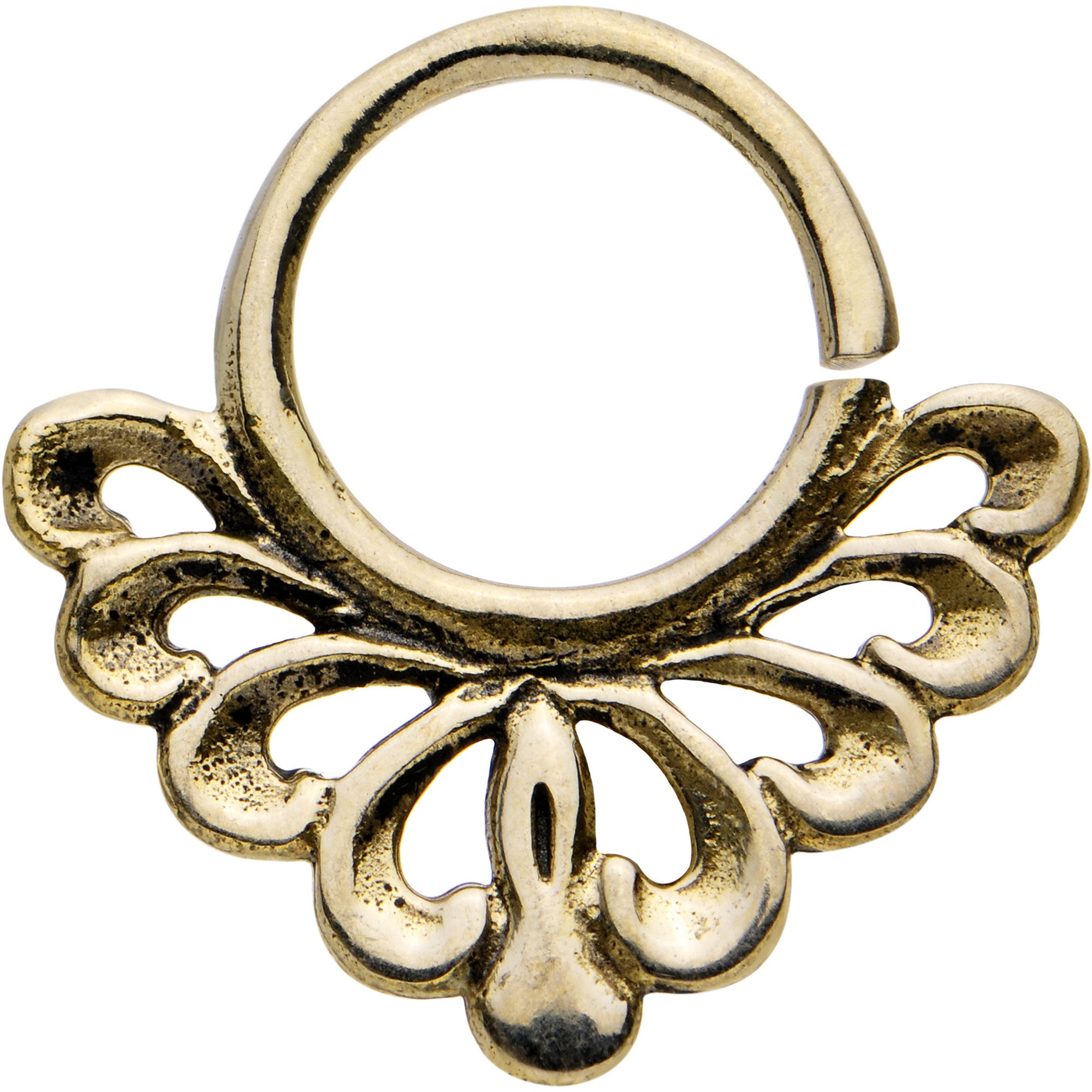16G 5/16 Gold PVD Fan Me a Loop Septum Ring
