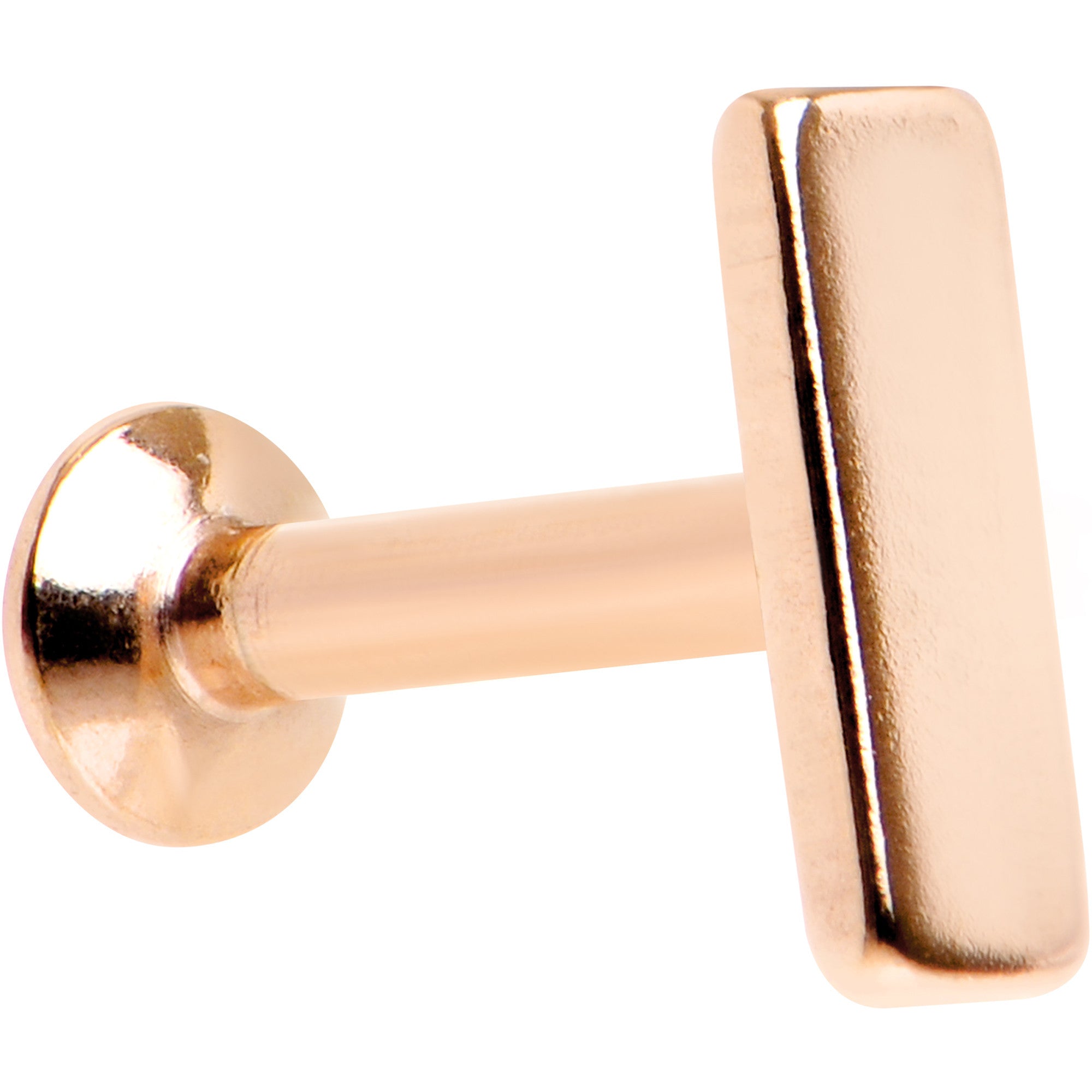 1/4 6mm Rose Gold IP Rectangle Internal Thread Daith Cartilage Tragus