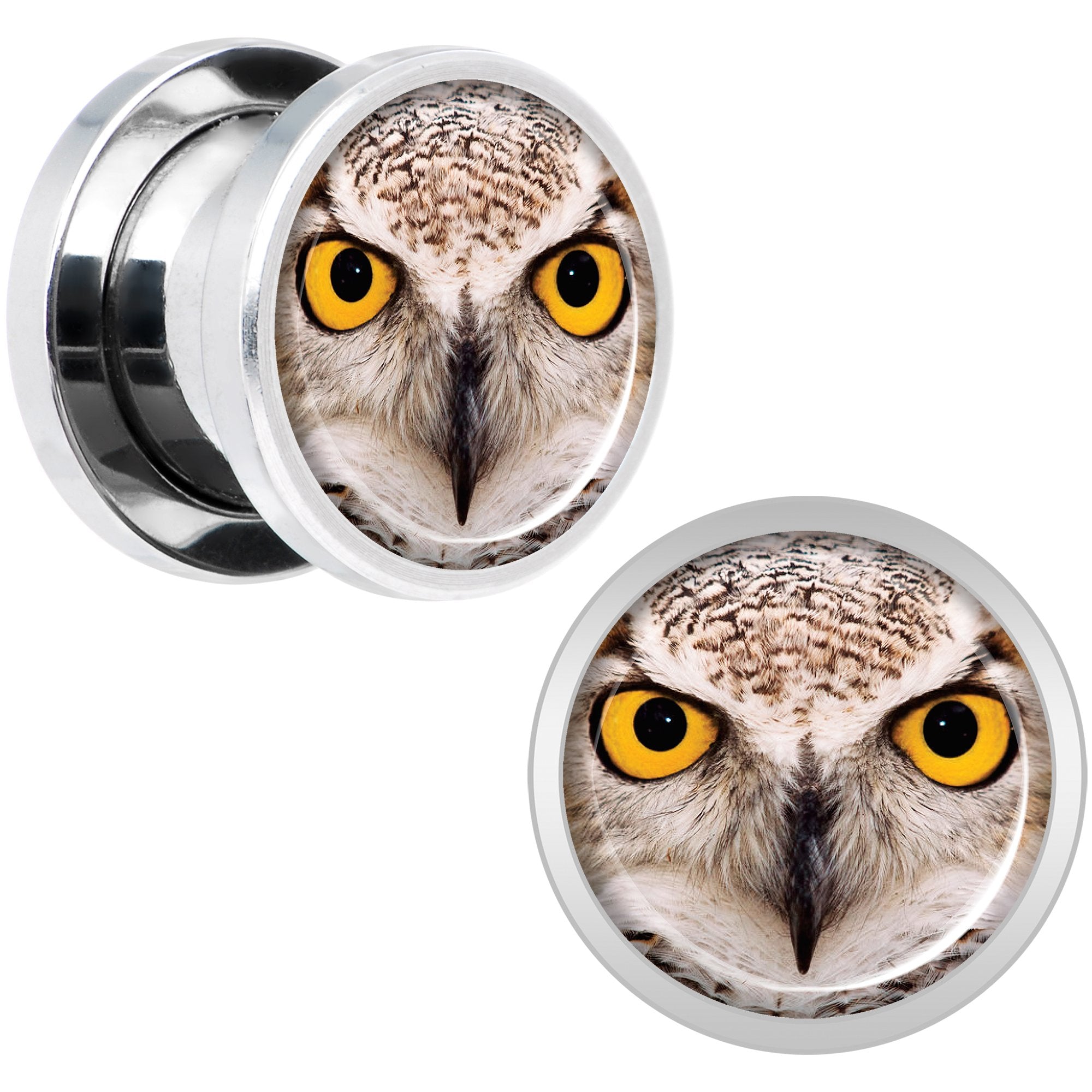 Full Color Owl Steel Screw Fit Plug Set 00G
