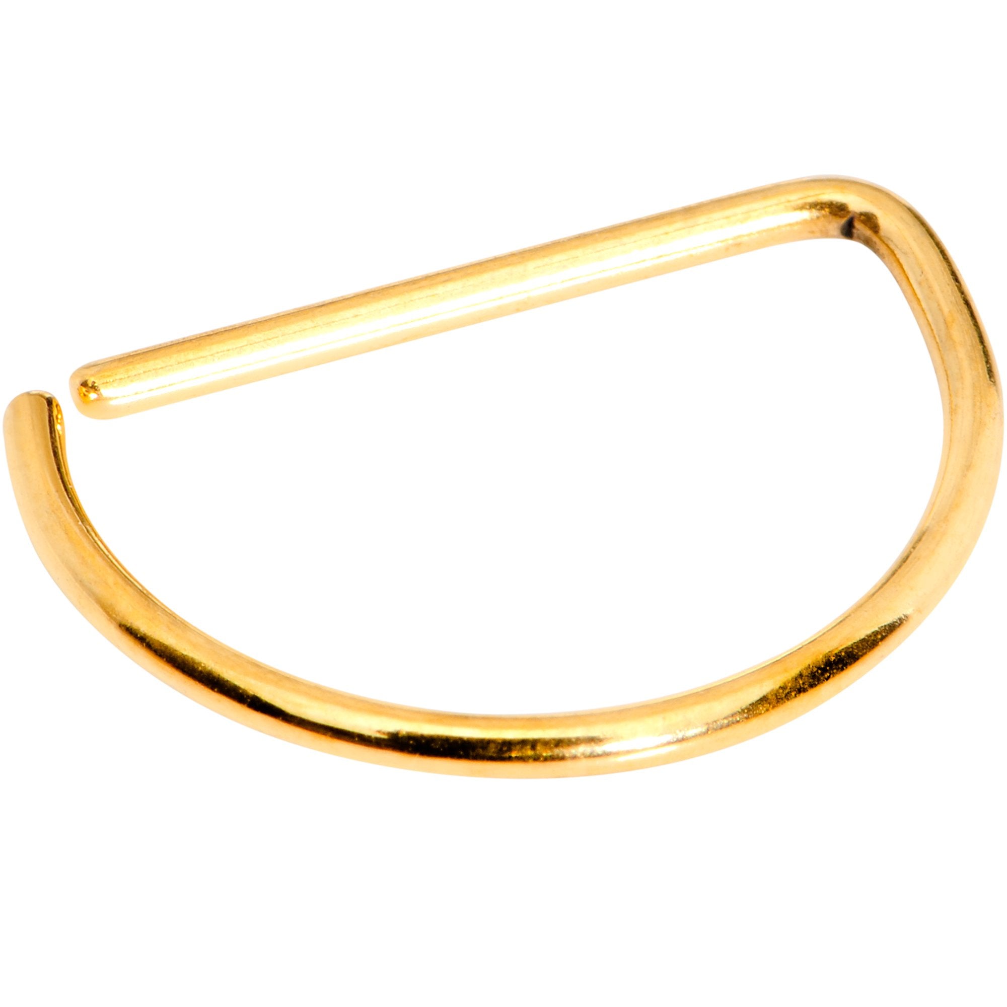 20G 3/8 Yellow Anodized Titanium Annealed D Shaped Septum Ring