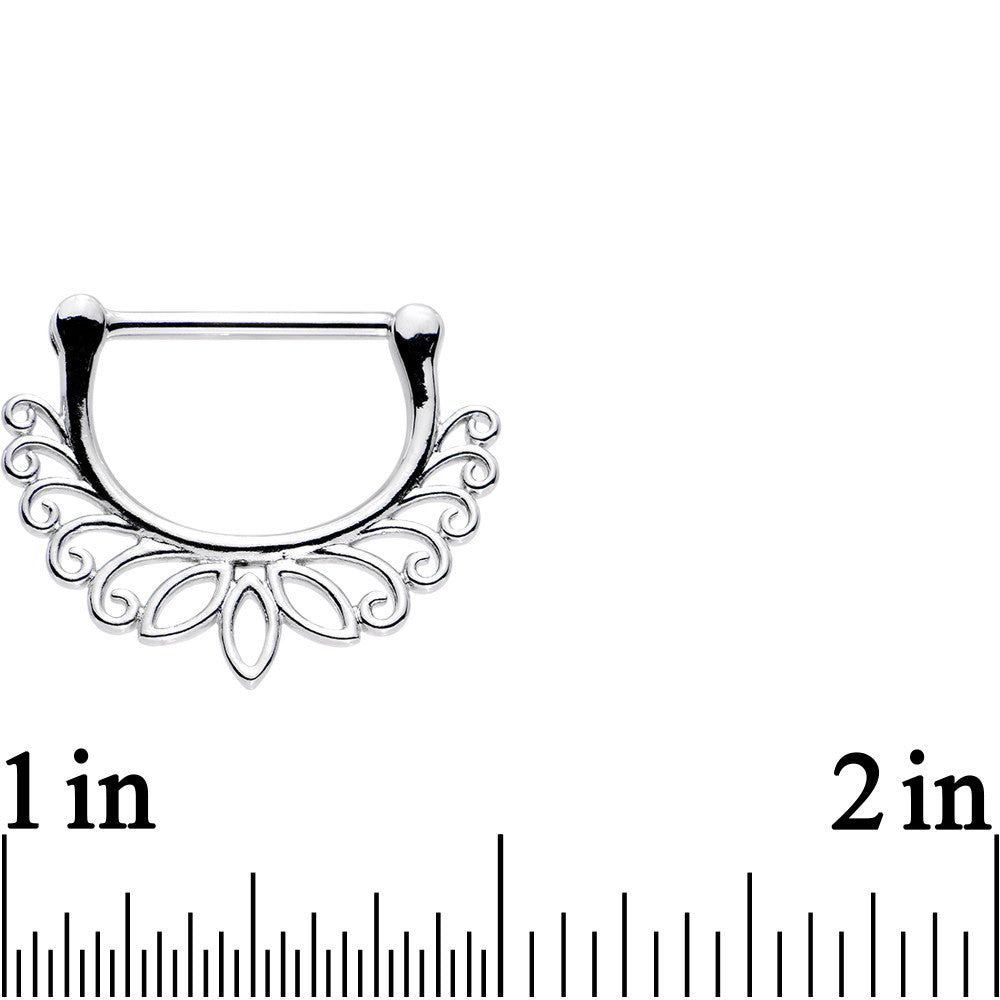 14G 9/16 Leaves of the Lotus Flower Nipple Clicker Set