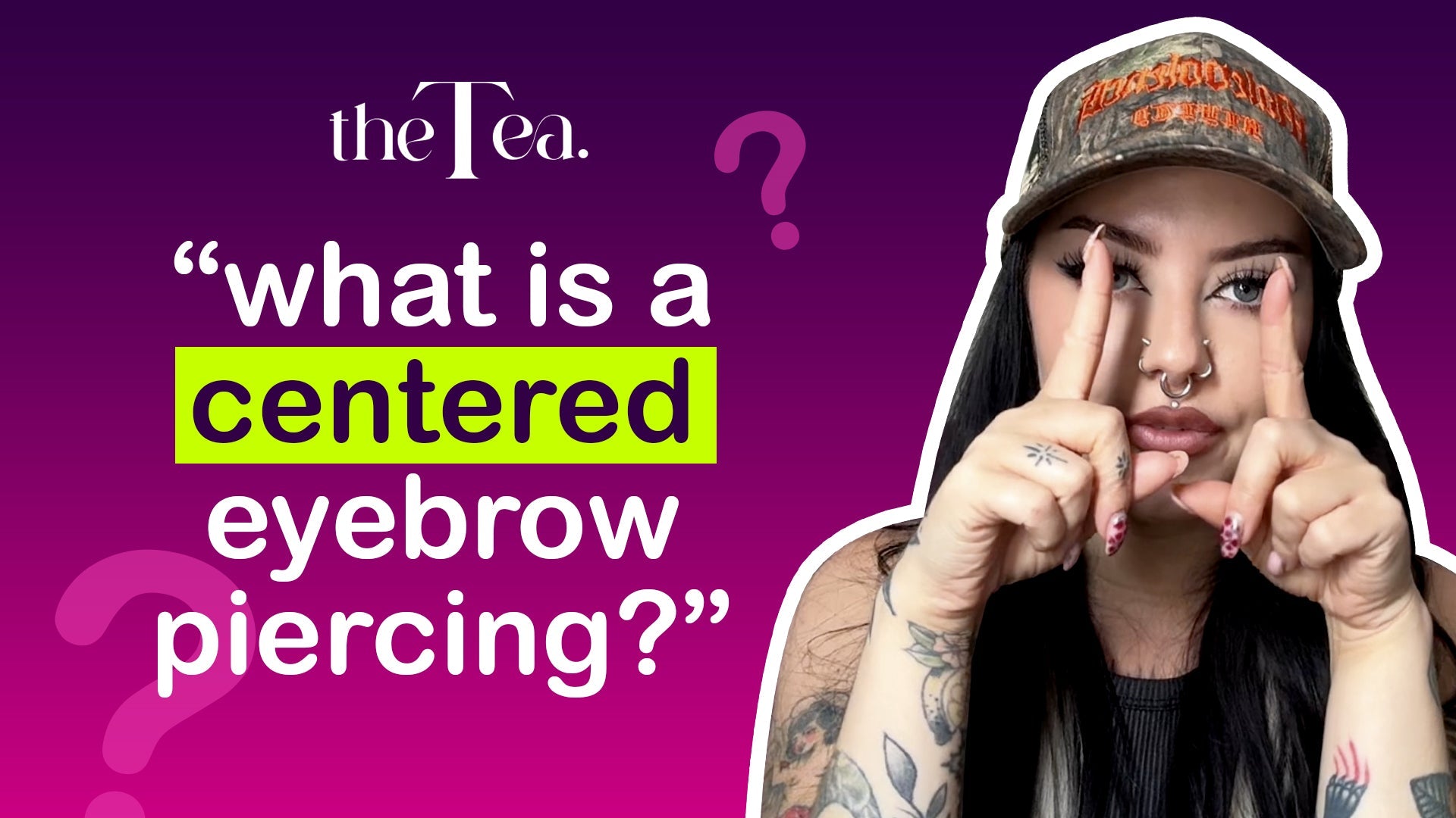 What is a centered eyebrow piercing?