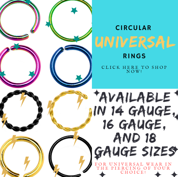 Dainty and Delightful Universal Circular Rings in a Variety of Colors and Sizes!