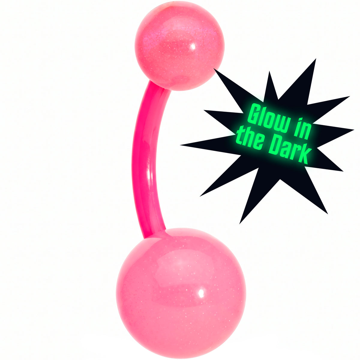 Bioplast Pink Glow In The Dark Belly Ring
