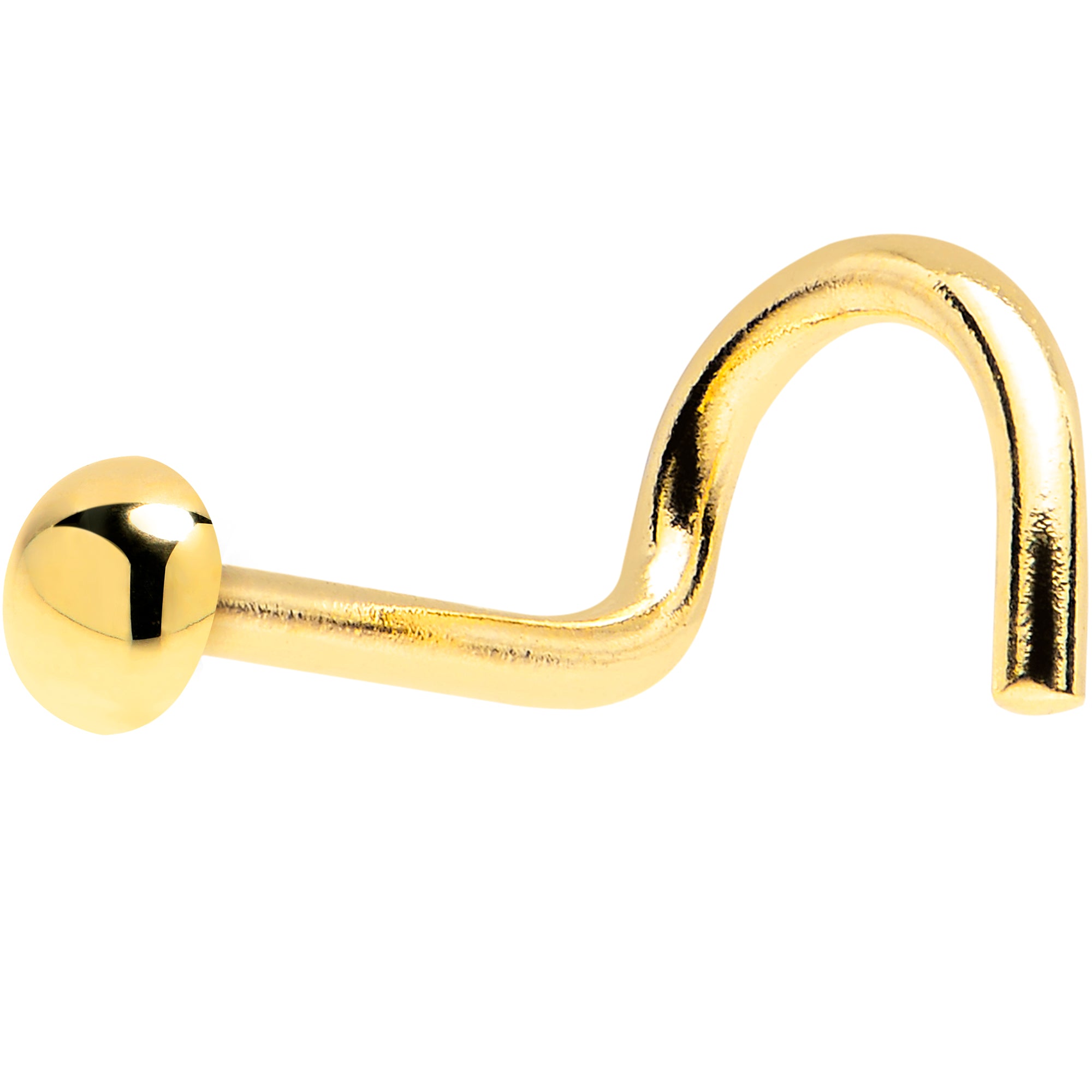 Solid 14K Yellow Gold Dome Nose Ring