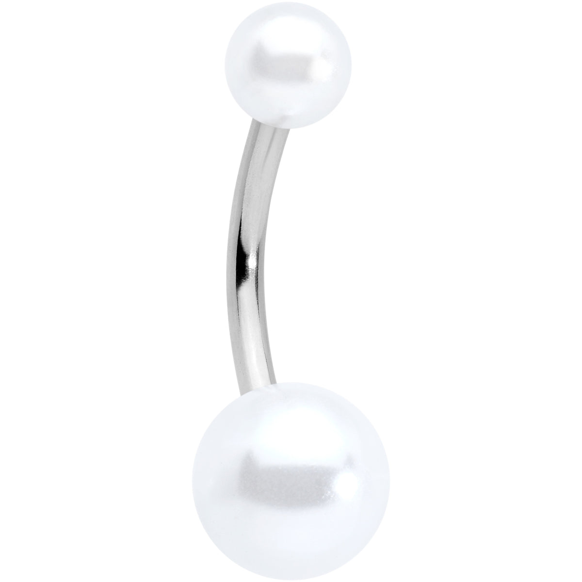 White Faux Pearl Belly Ring