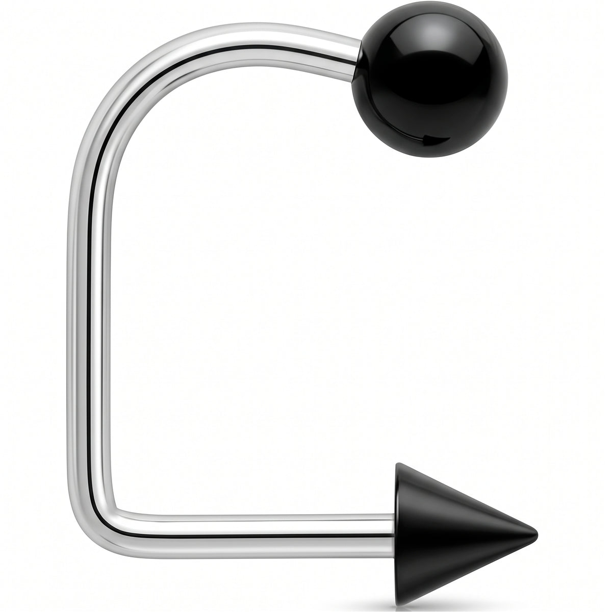 14G Black Acrylic Ball Cone Lippy Loop Labret