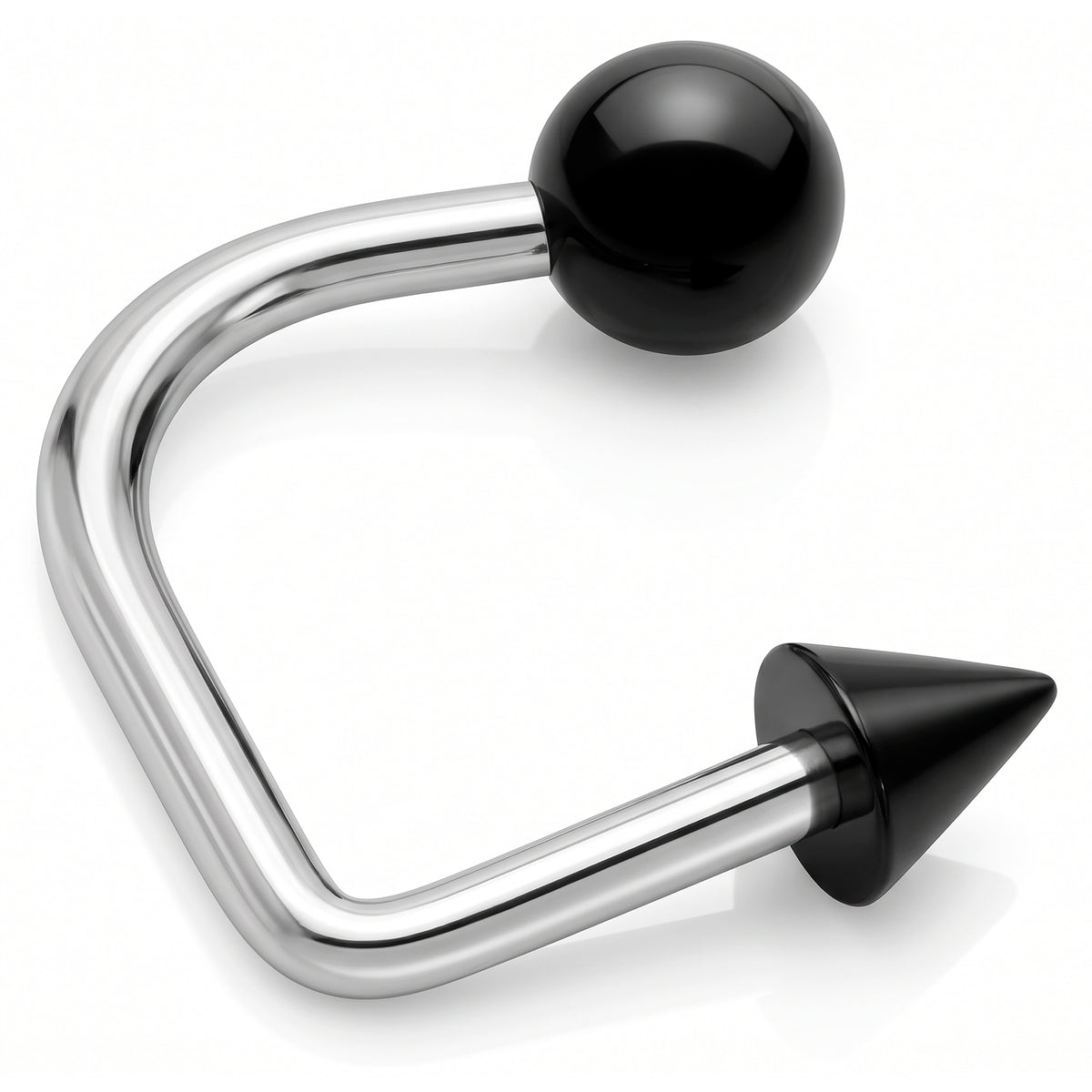 14G Black Acrylic Ball Cone Lippy Loop Labret
