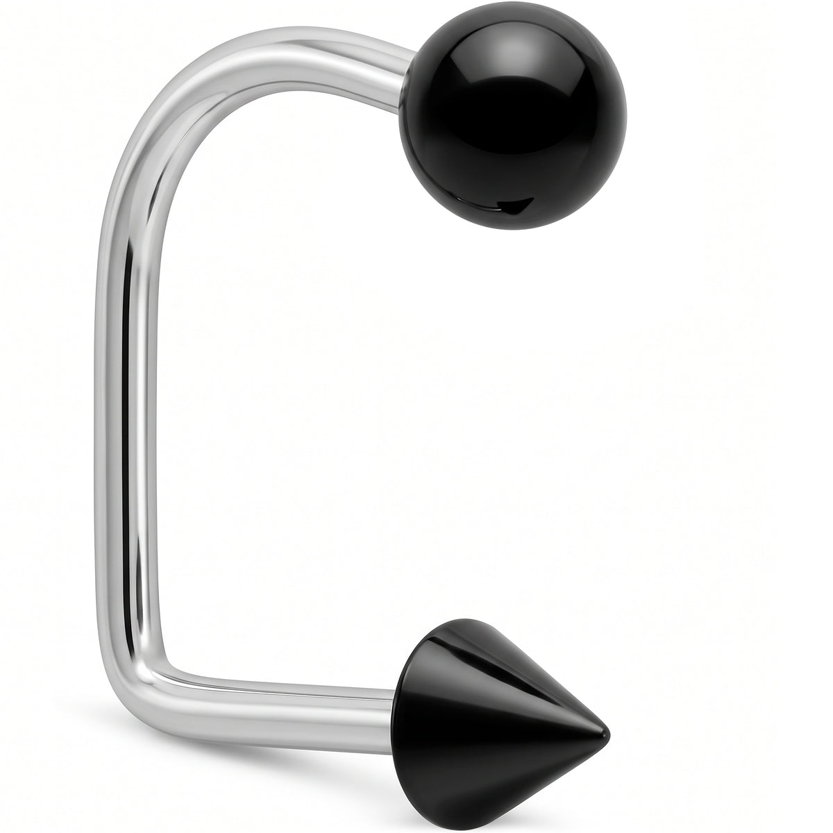 14G Black Acrylic Ball Cone Lippy Loop Labret