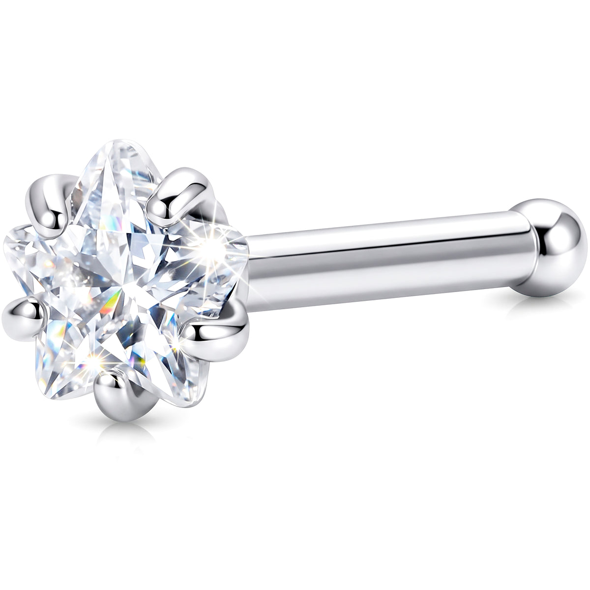 18G Clear Star Cubic Zirconia Nose Bone
