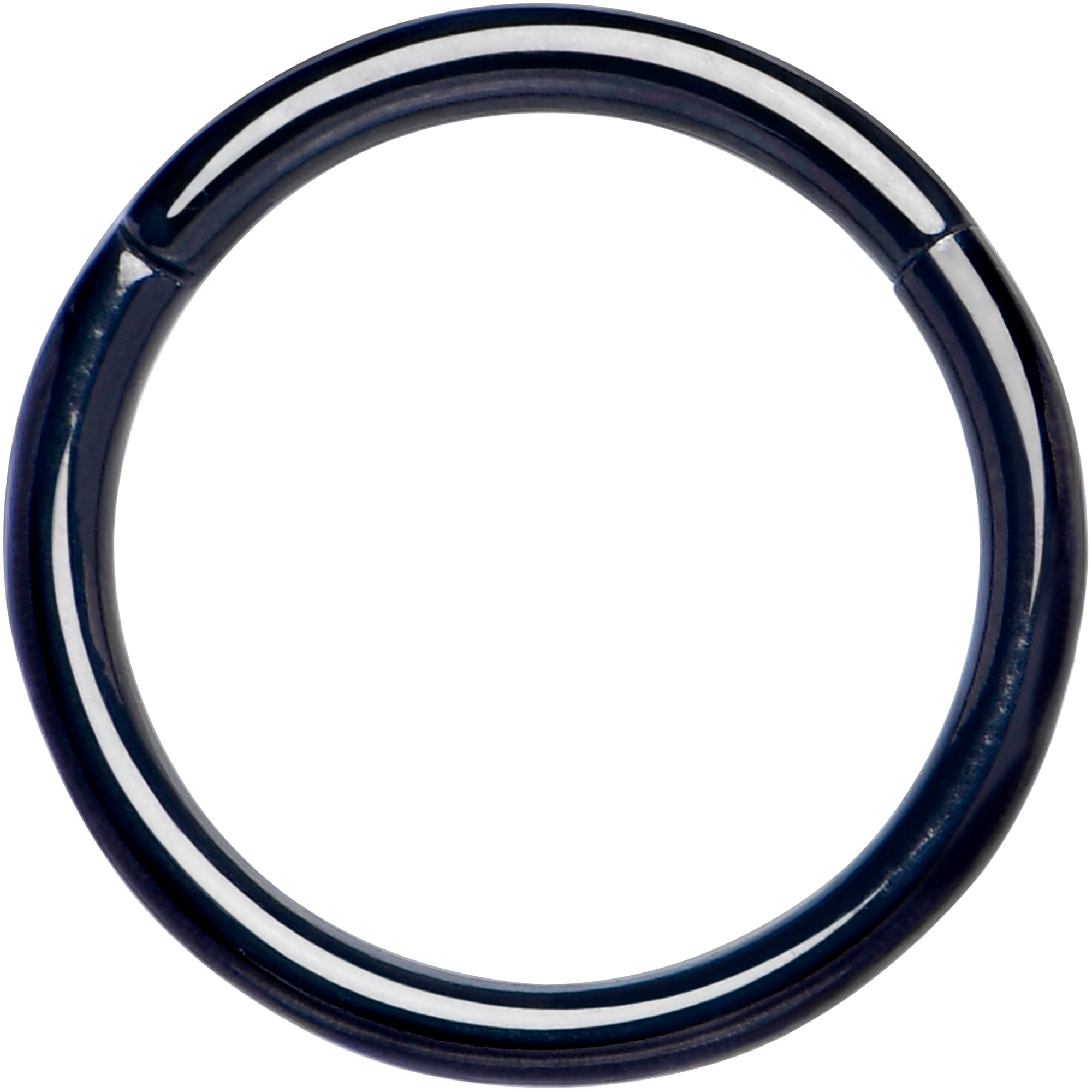 16G 3/8 Black PVD Hinged Segment Ring