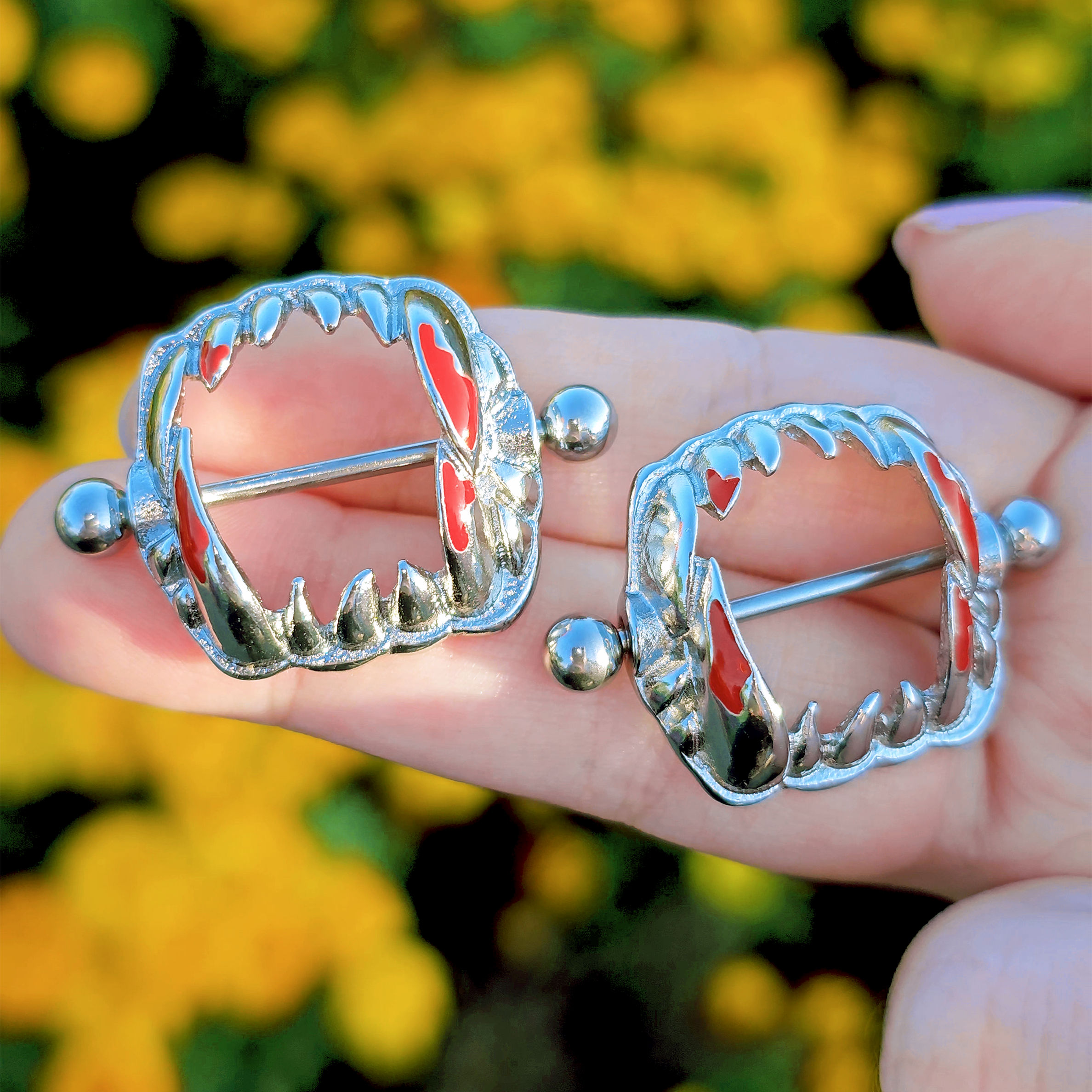 Vampire teeth nipple online bars