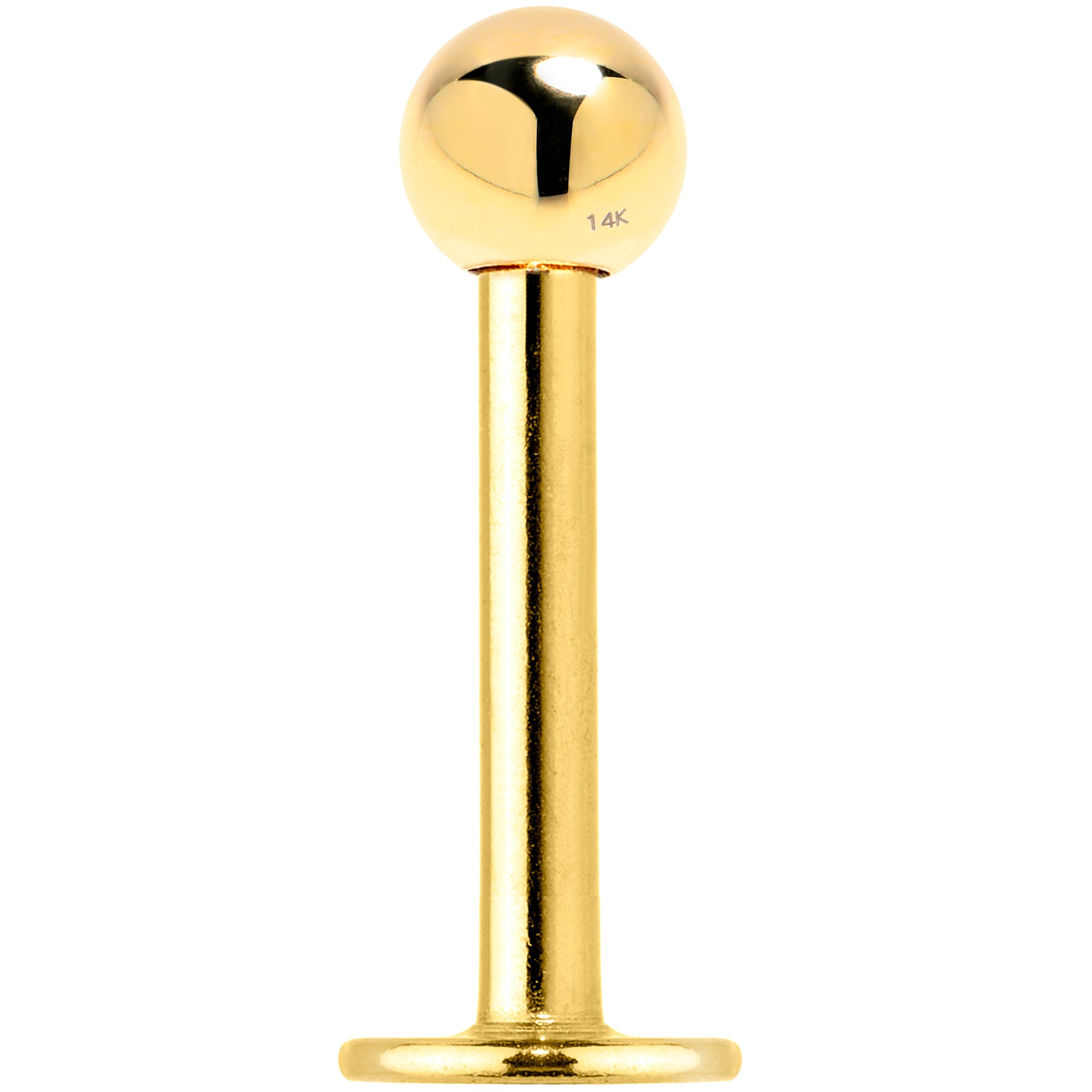 16G Solid 14K Yellow Gold Flat Back