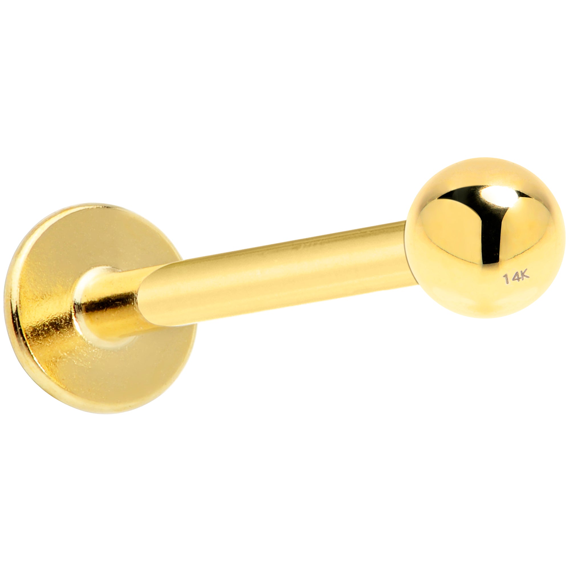 16G Solid 14K Yellow Gold Flat Back