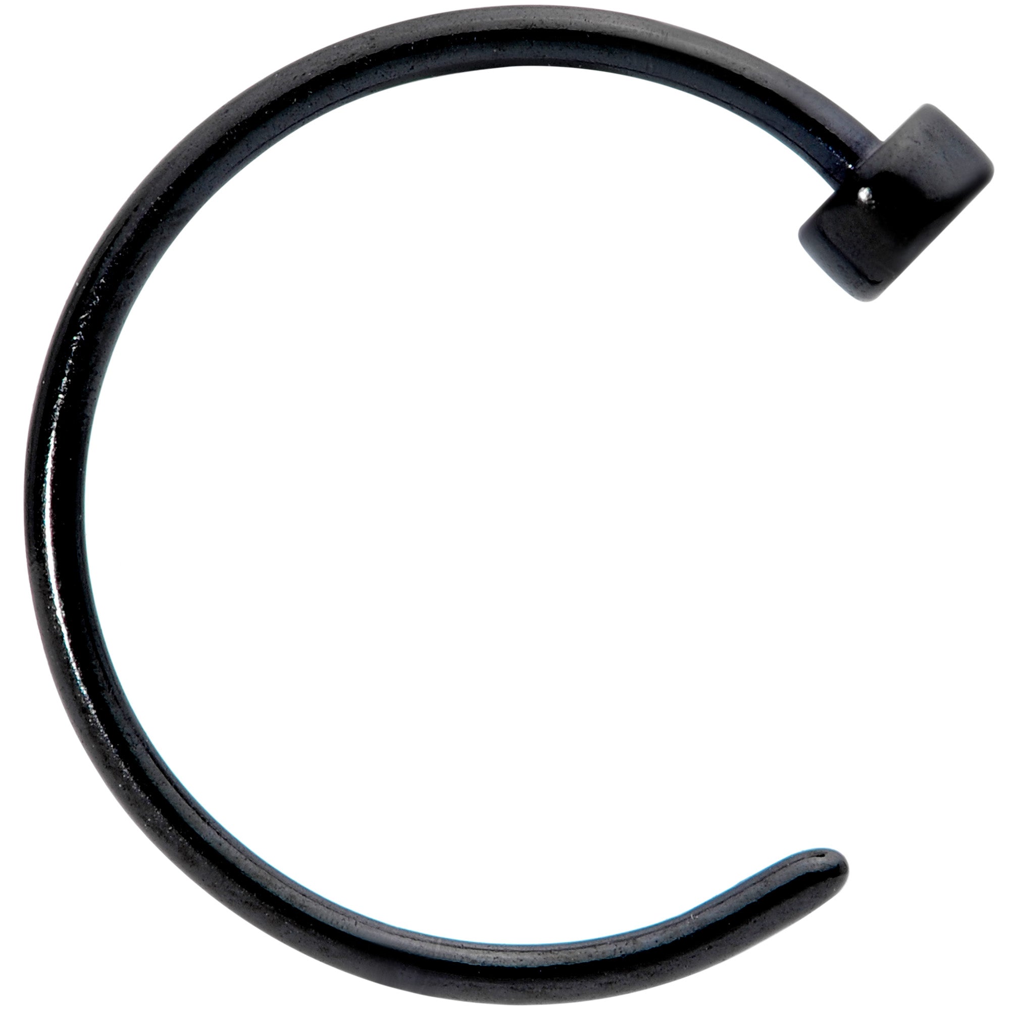22 Gauge 5/16 Black PVD Stainless Steel Disc Nose Hoop