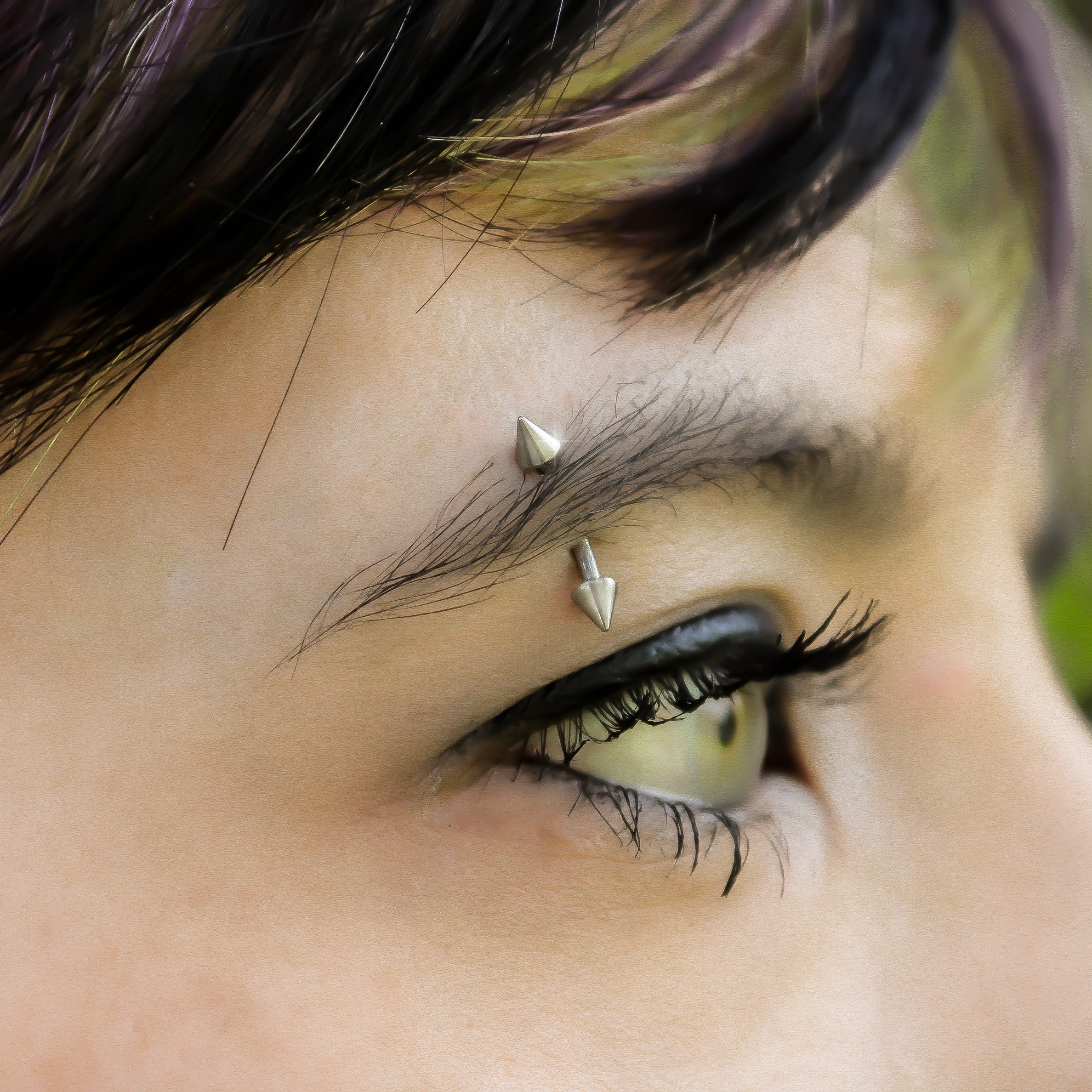 16G 5/16 Clear Gem Pink UV Butterfly Curved Eyebrow Ring Set of 4