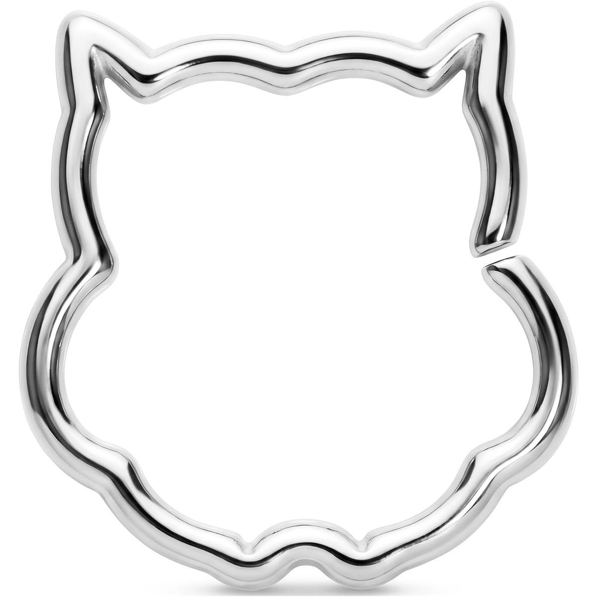16G 3/8 Steel Barn Owl Halloween Cartilage Closure Ring