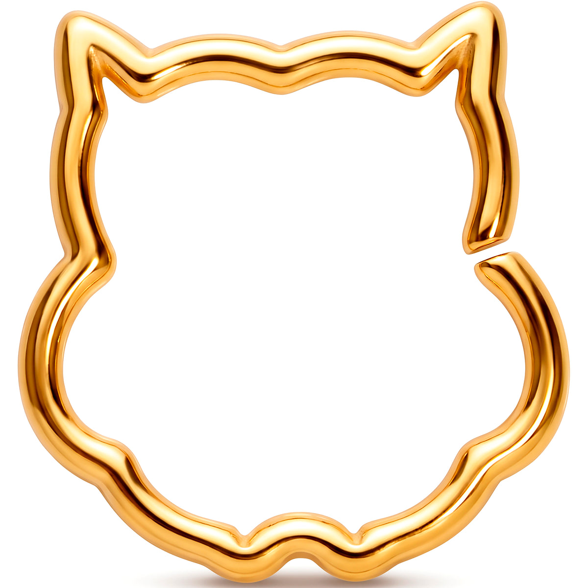 16G 3/8 Gold Tone Barn Owl Halloween Closure Ring