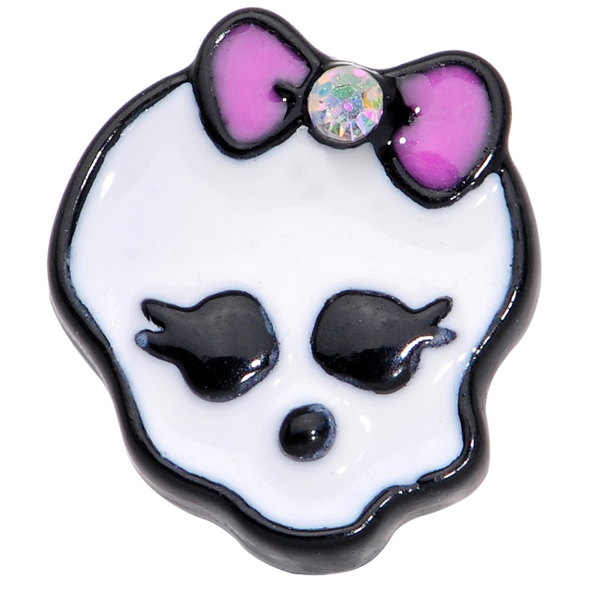 Aurora Gem Black Kawaii Skull Labret Monroe Tragus 16 Gauge 5/16