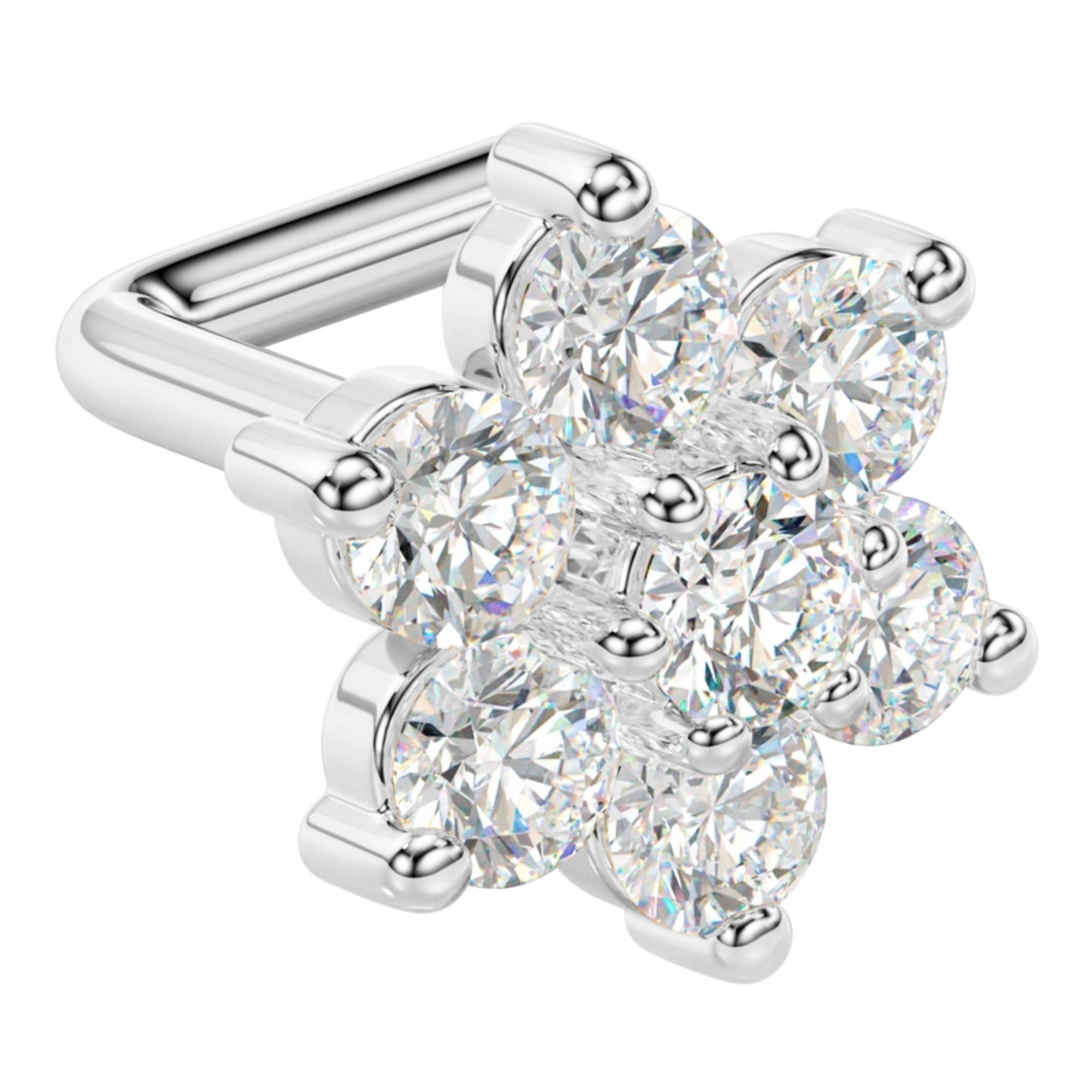 14K Gold Nose Ring with Customizable Flower