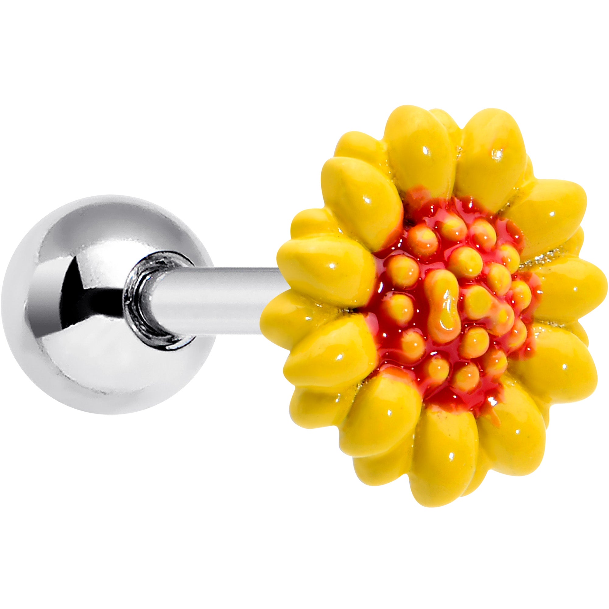 16 Gauge 1/4 Happy Sunflower Cartilage Earring