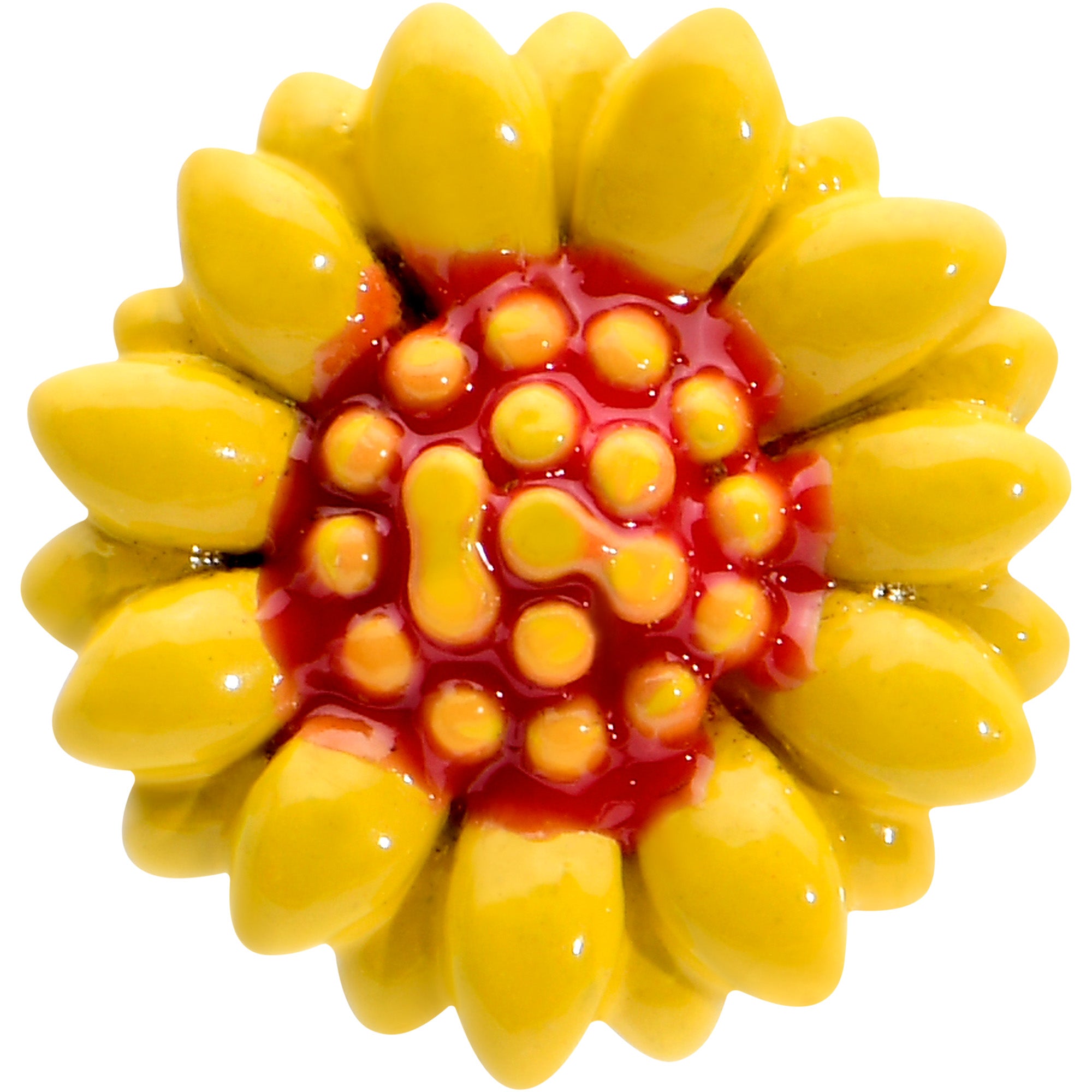 16 Gauge 1/4 Happy Sunflower Tragus Jewelry