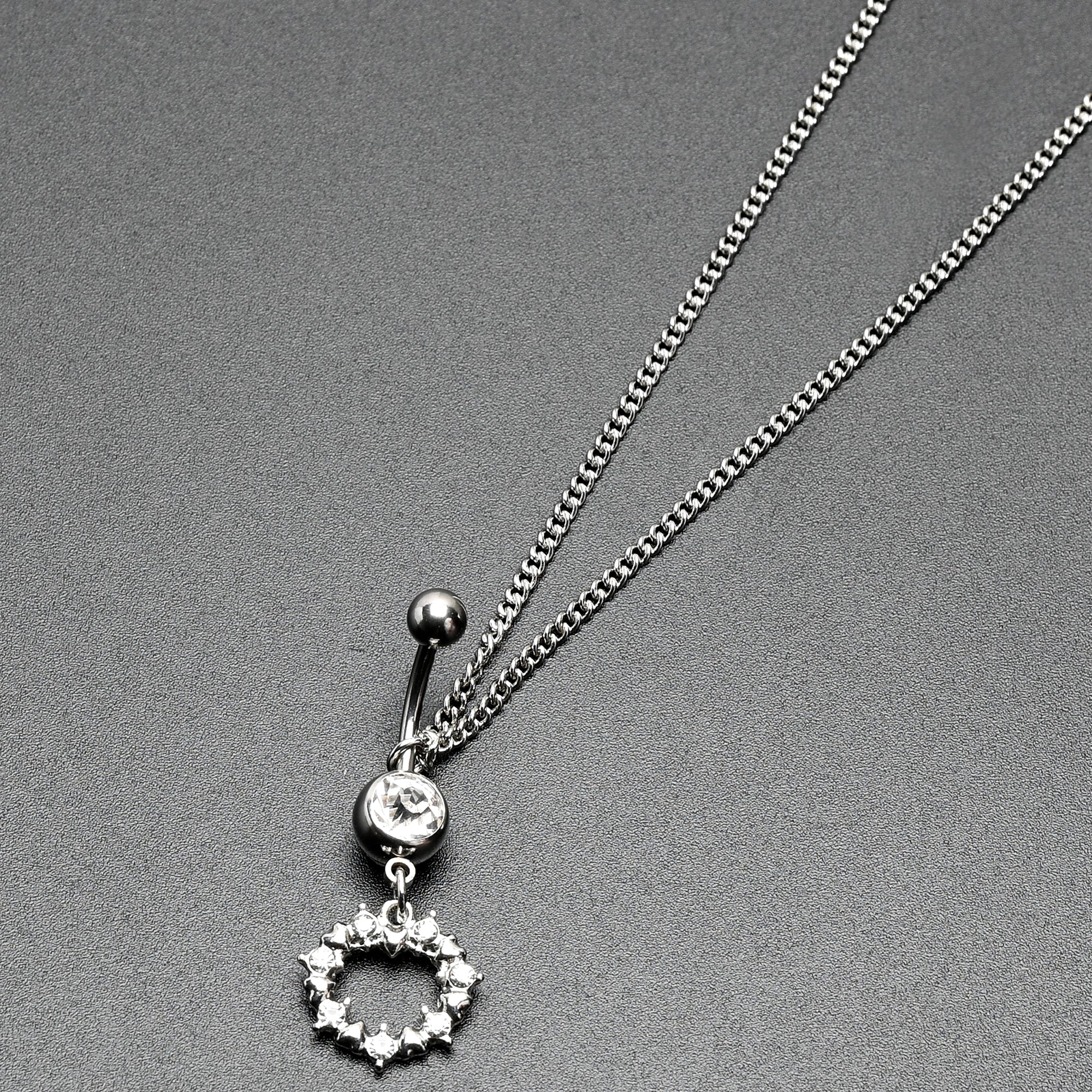 Wreath Design Belly Chain with Clear Gems