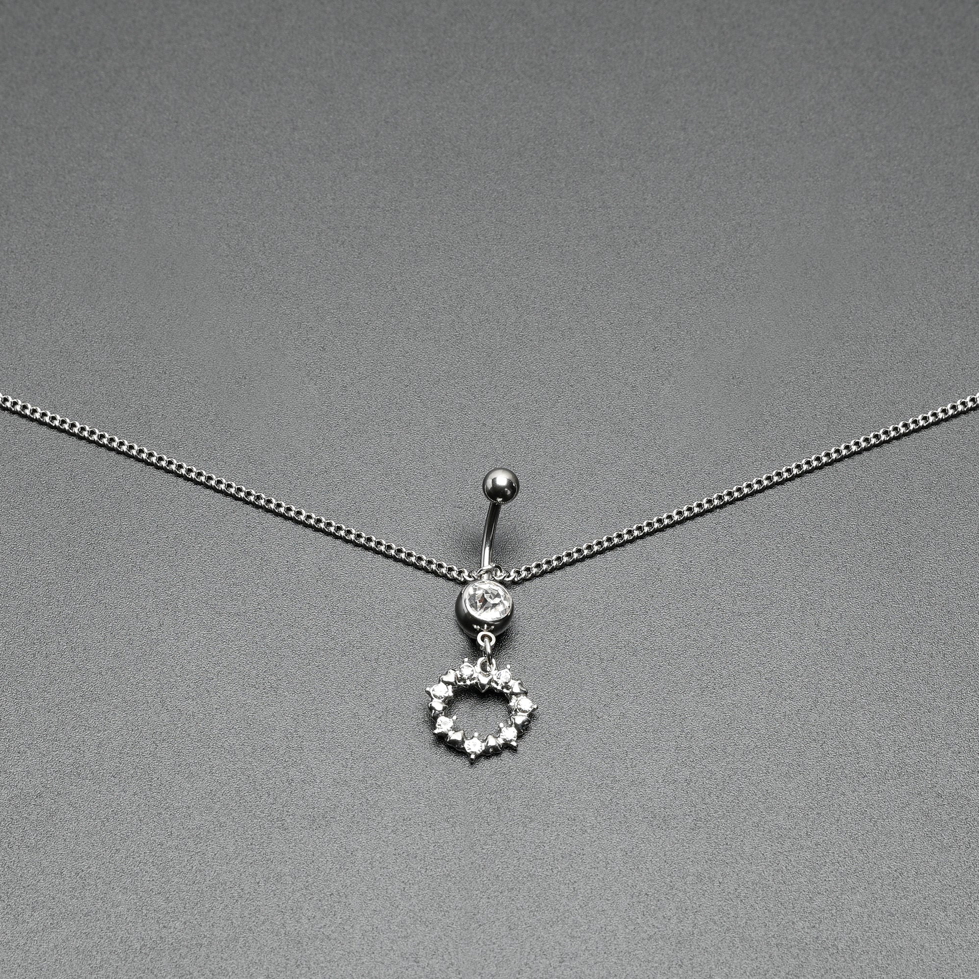 Clear Gem Wreath of Glam Dangle Belly Ring Belly Chain