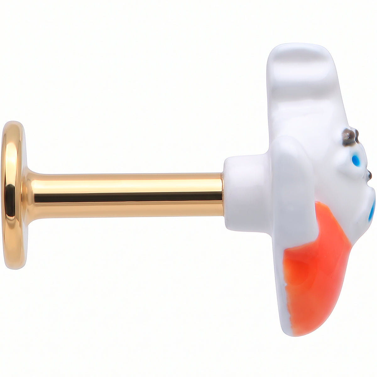 16G 1/4 Gold Tone Pumpkin Haunter Ghost Labret