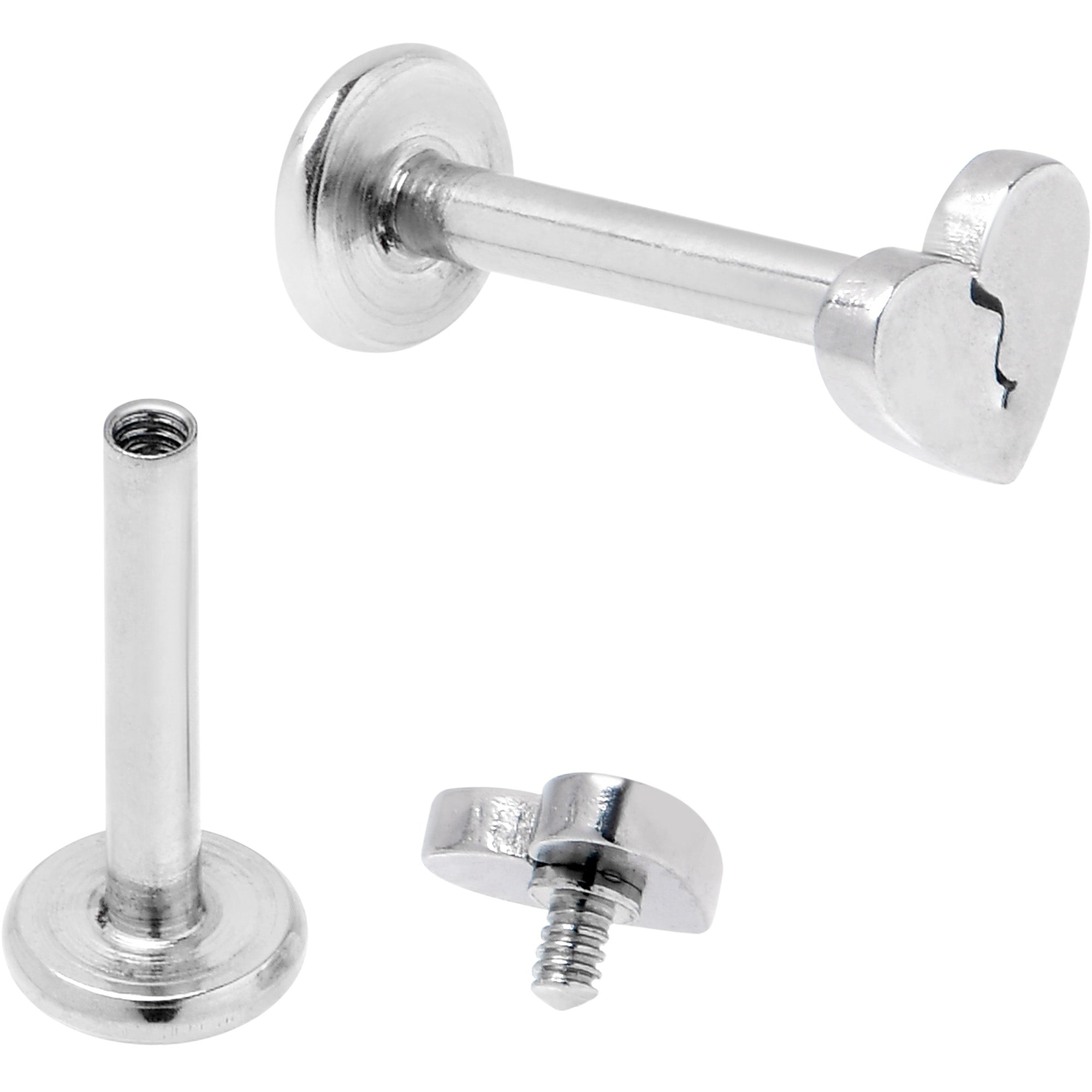 16G 5/16 Rose Gold Tone Smiling Face Broken Heart Labret Set of 4