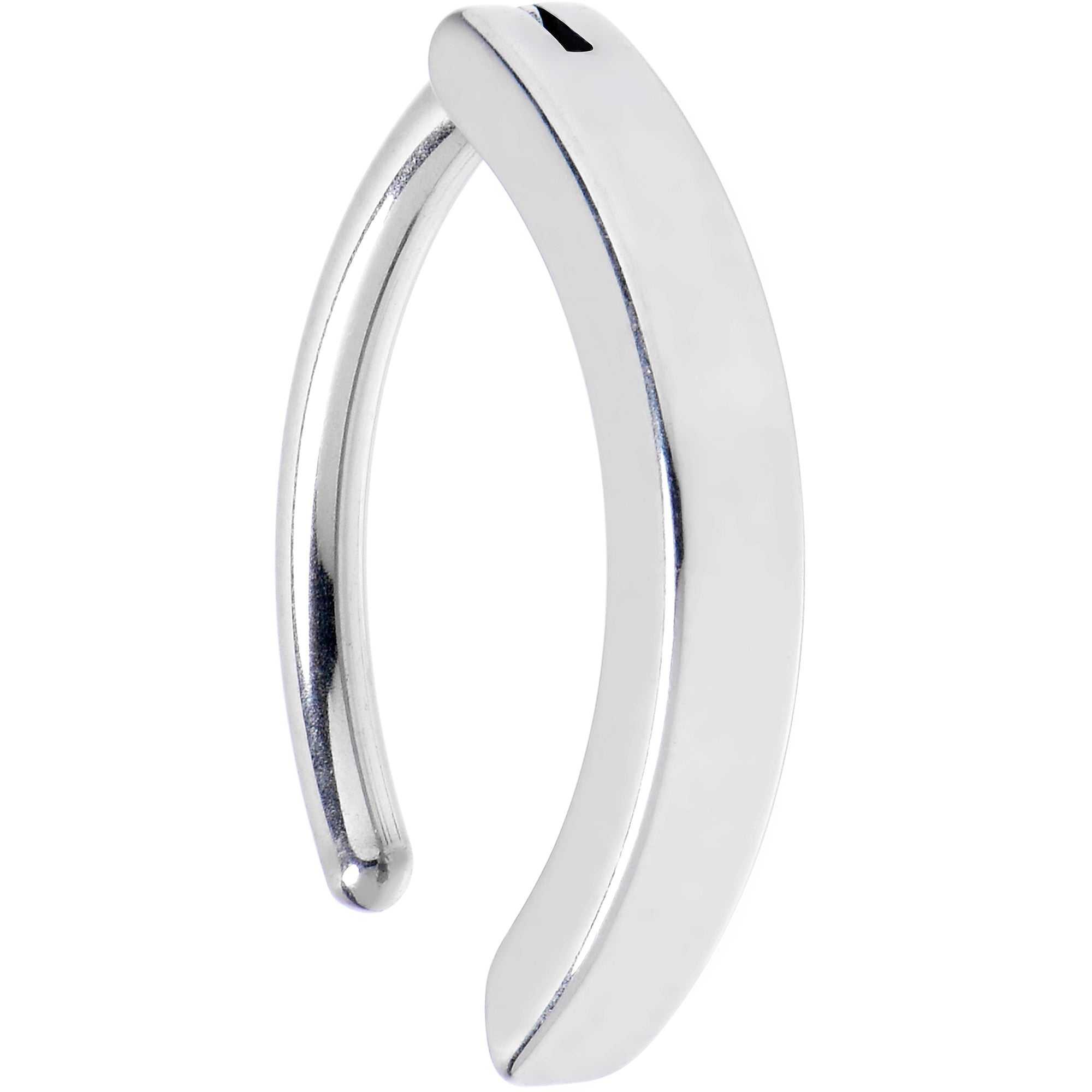 14G 1/2 316L Surgical Steel Smooth Style Hinged Hoop Belly Ring