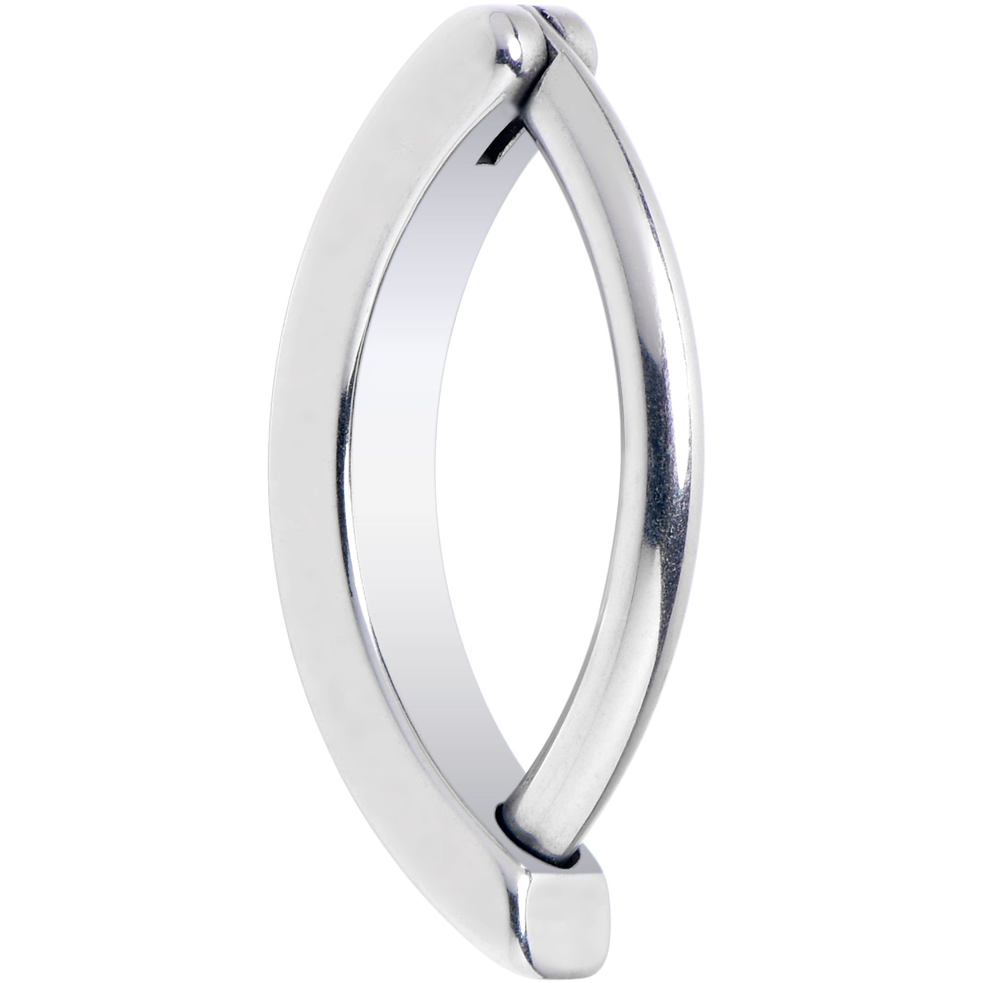 14G 1/2 316L Surgical Steel Smooth Style Hinged Hoop Belly Ring